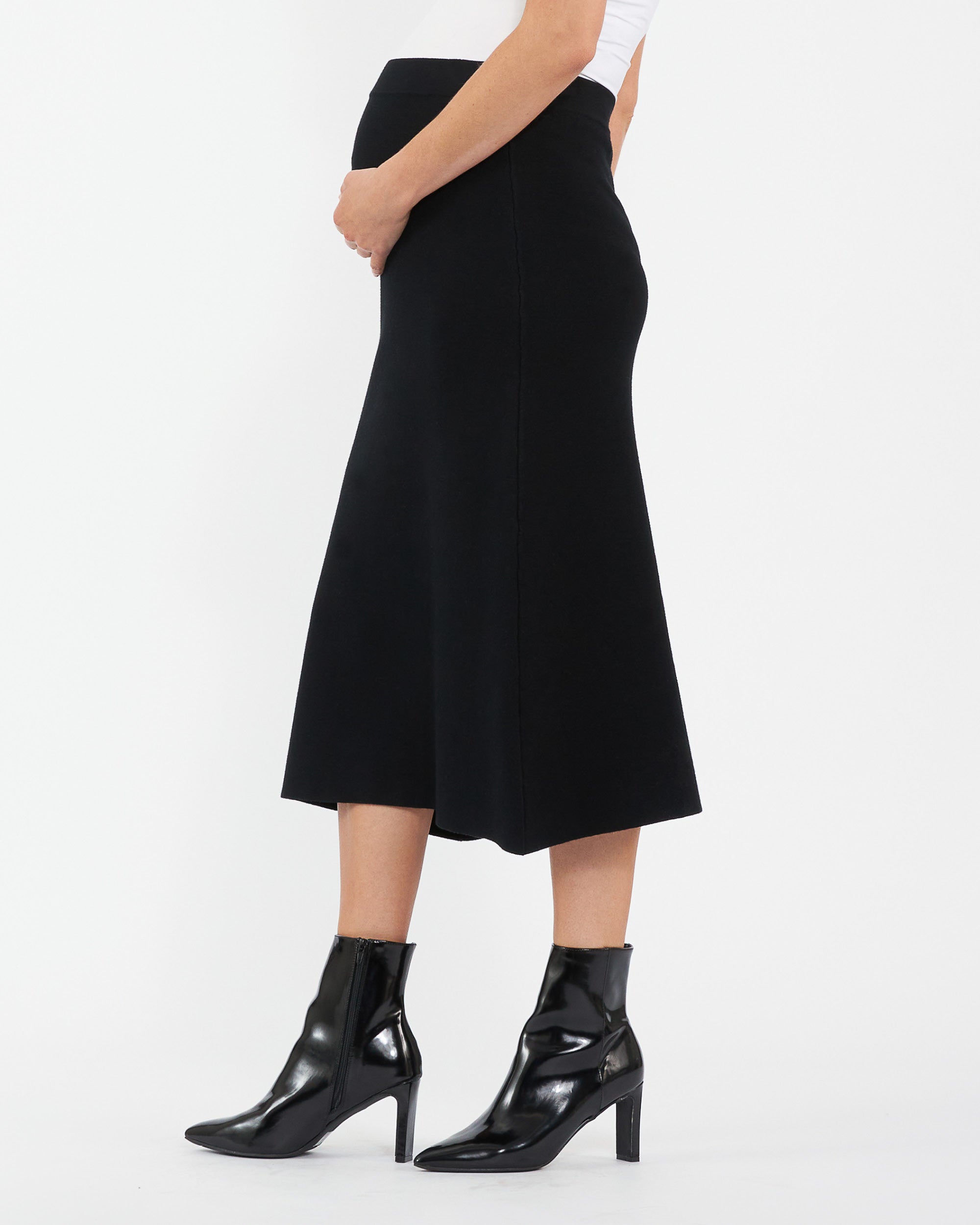 A-Line Knit Skirt Black