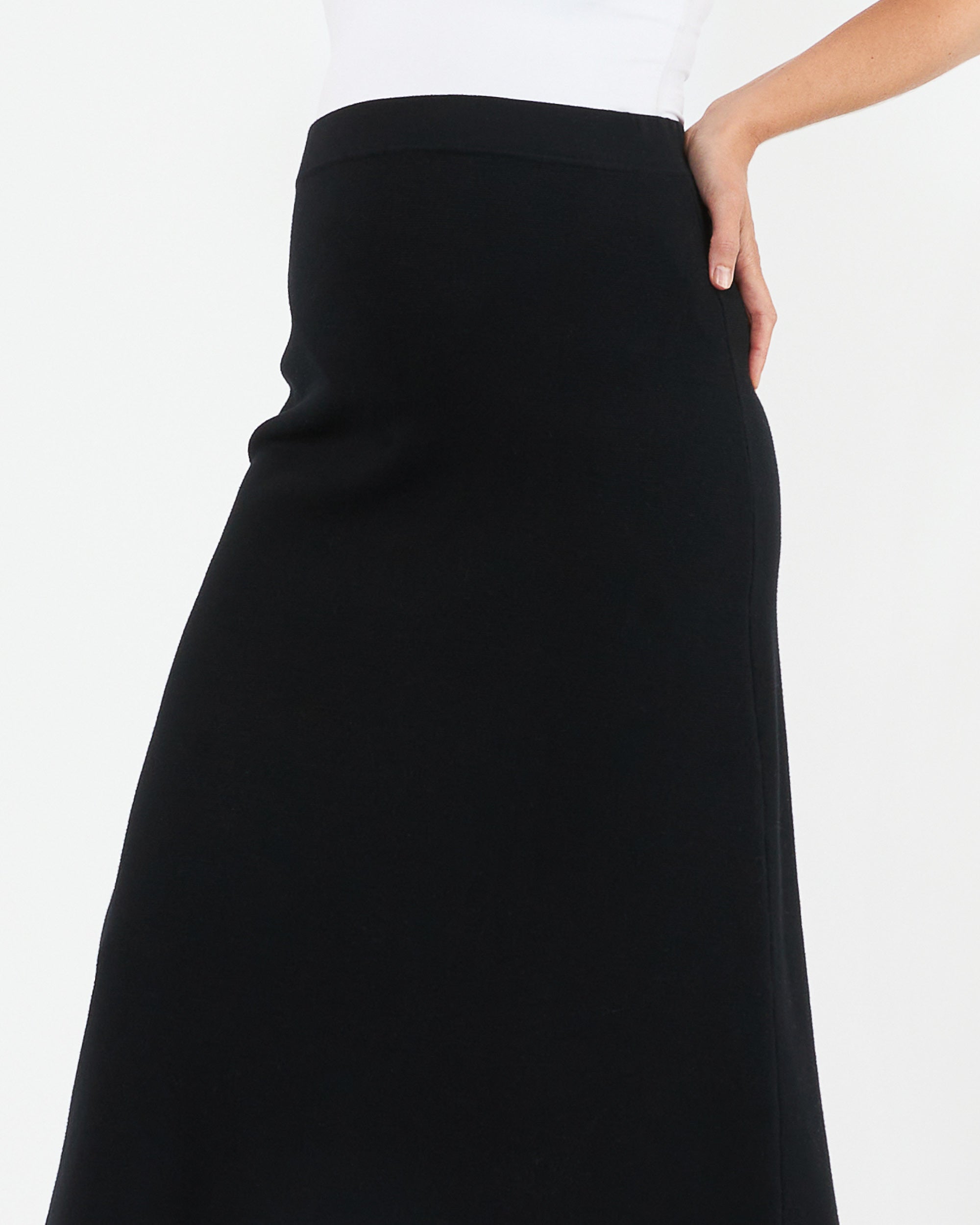 A-Line Knit Skirt Black