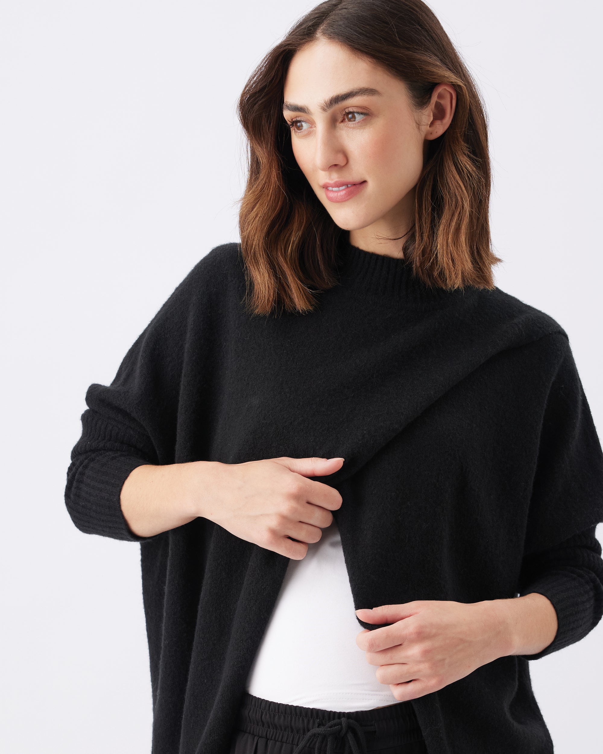 Hallie Cross Over Knit Black
