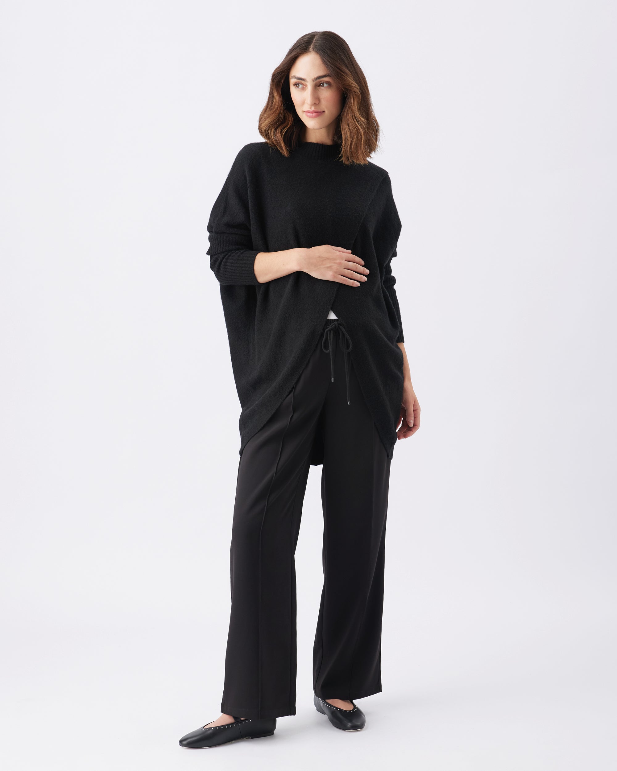 Hallie Cross Over Knit Black