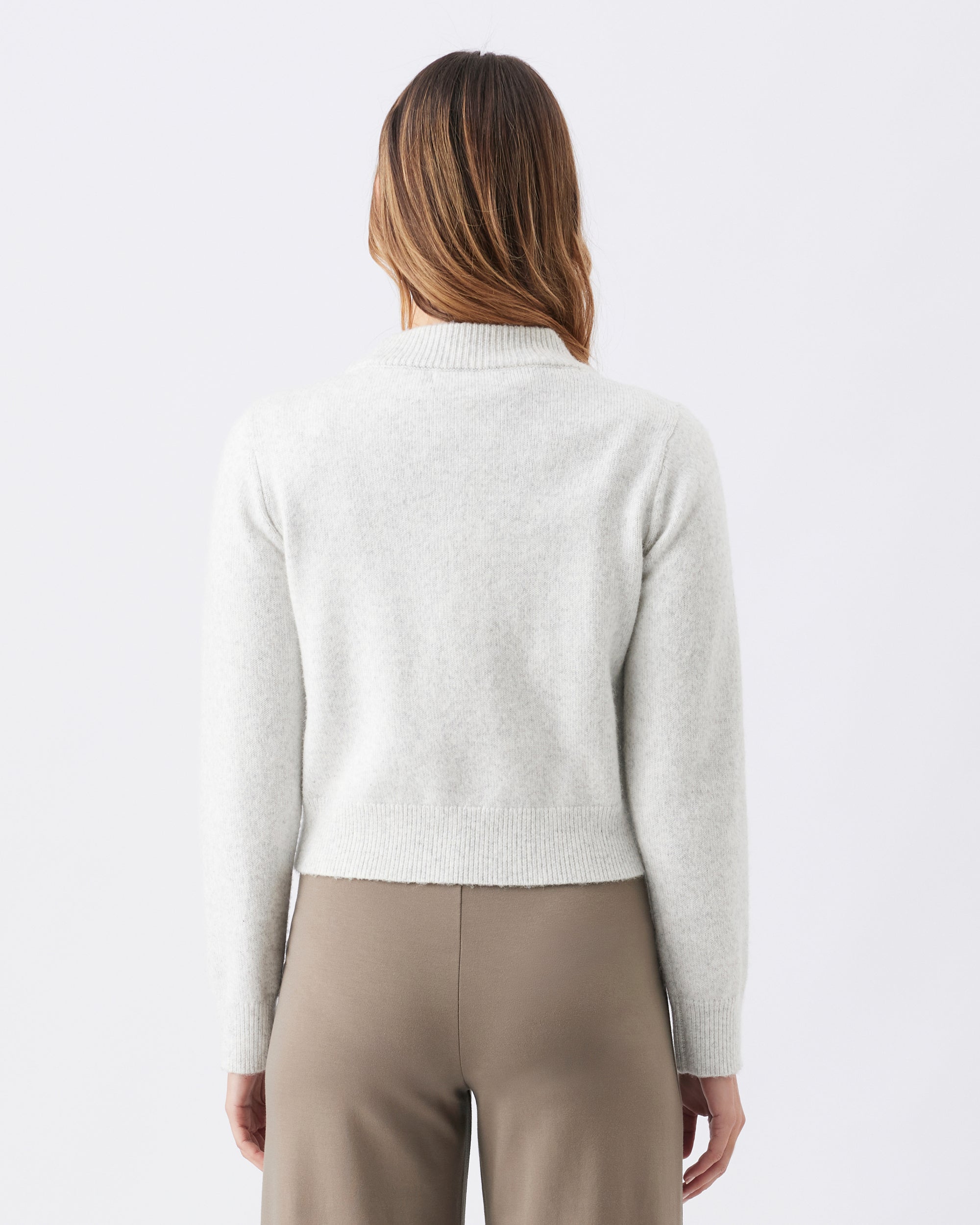 Tia Crop Knit Snow Marle