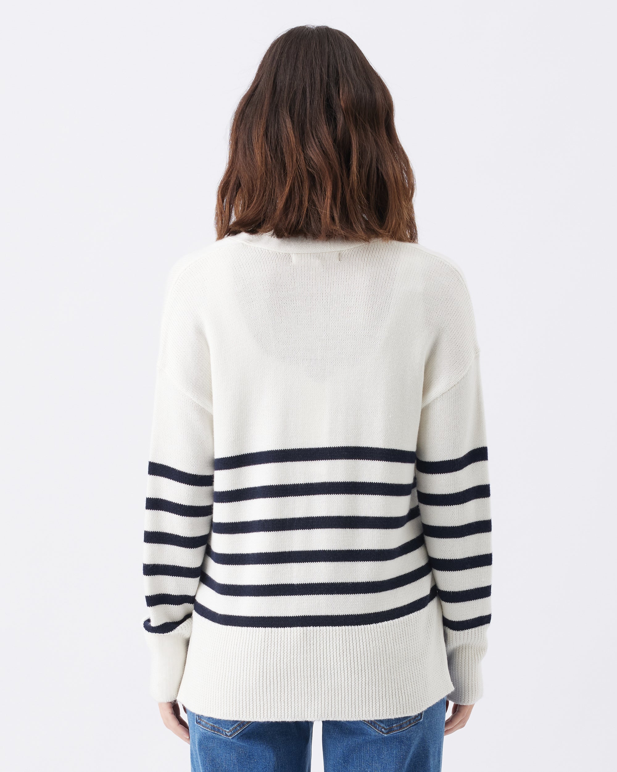 Hanna Nursing Knit White / Navy