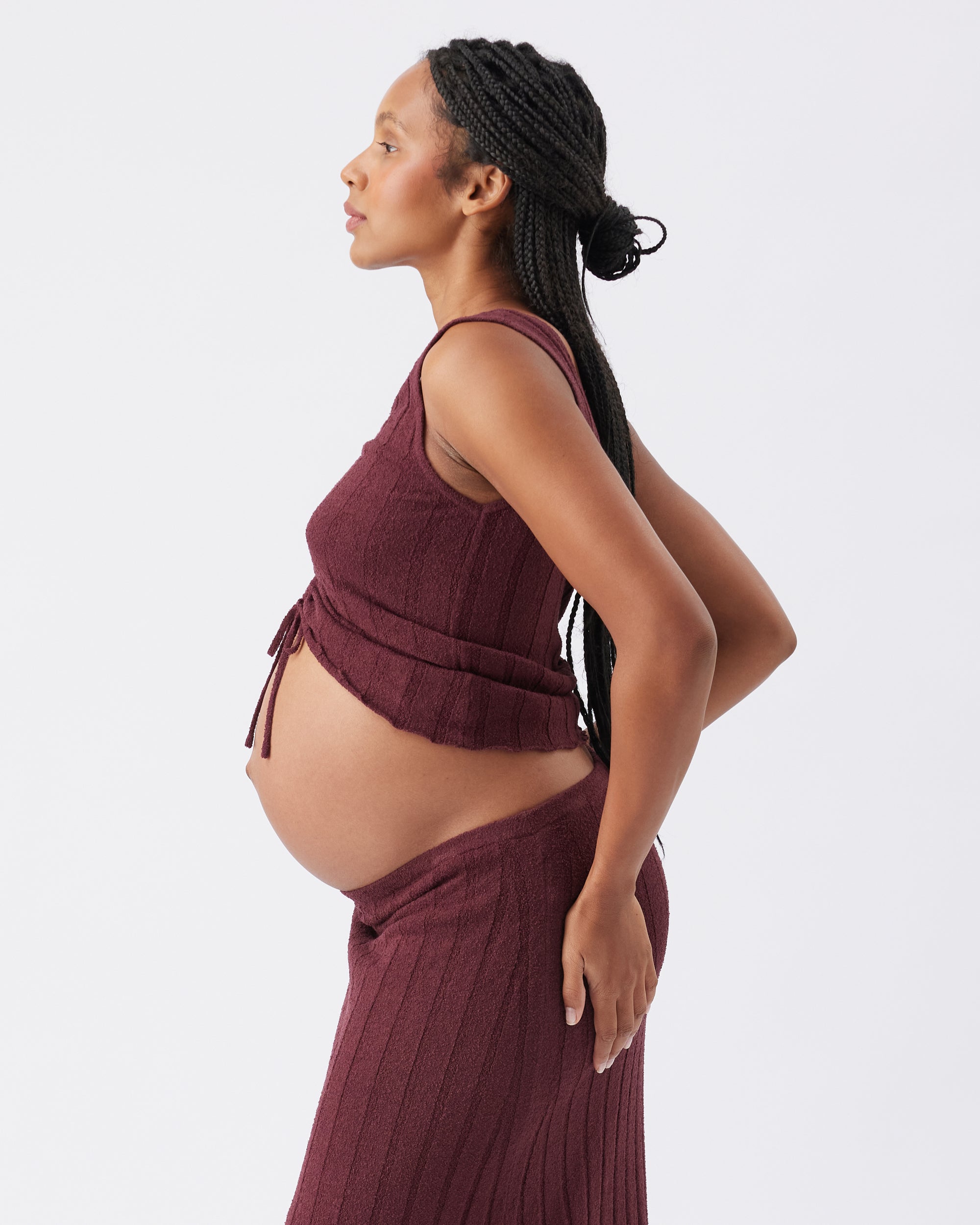 Misha Rib Knit Tank Maroon