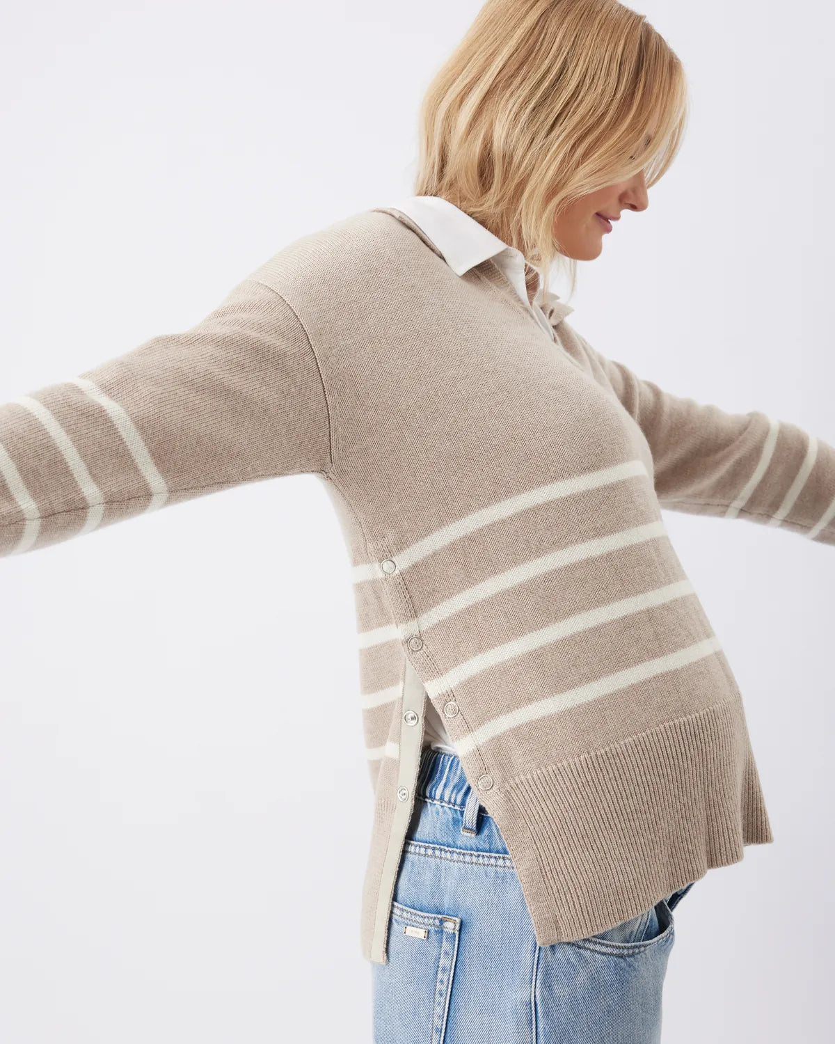 Lori Nursing Knit Latte / Chalk