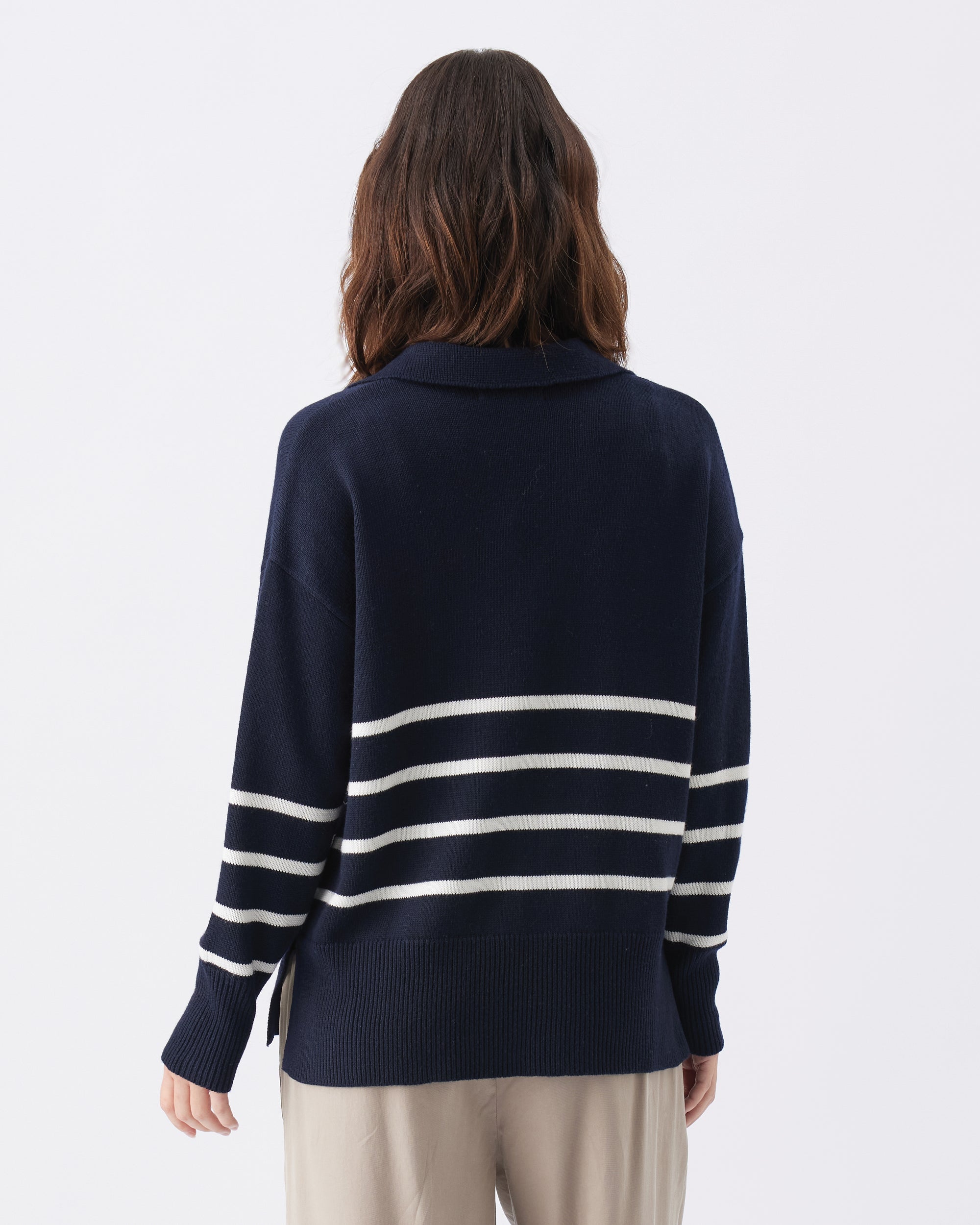 Lori Nursing Knit Navy / White