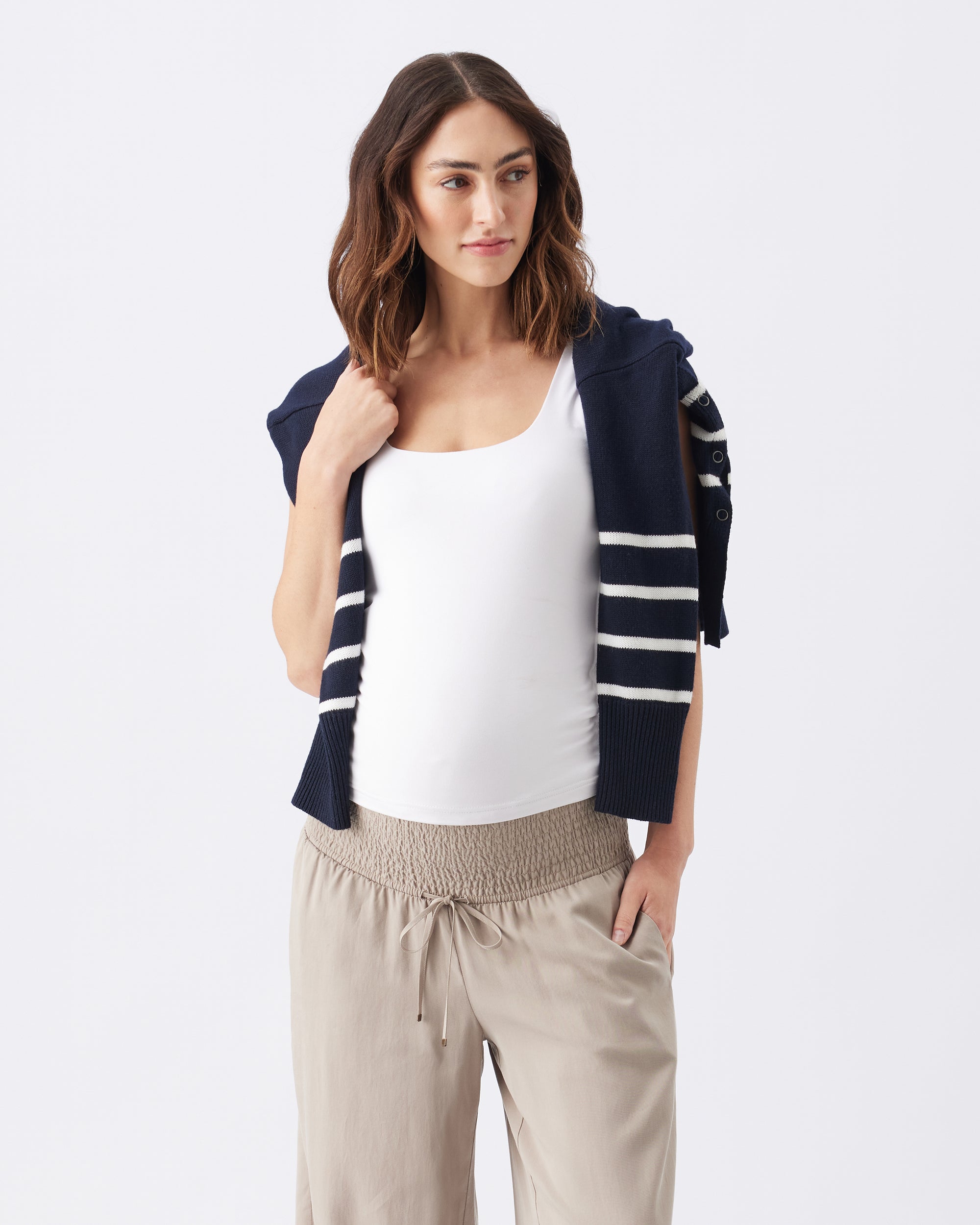 Lori Nursing Knit Navy / White