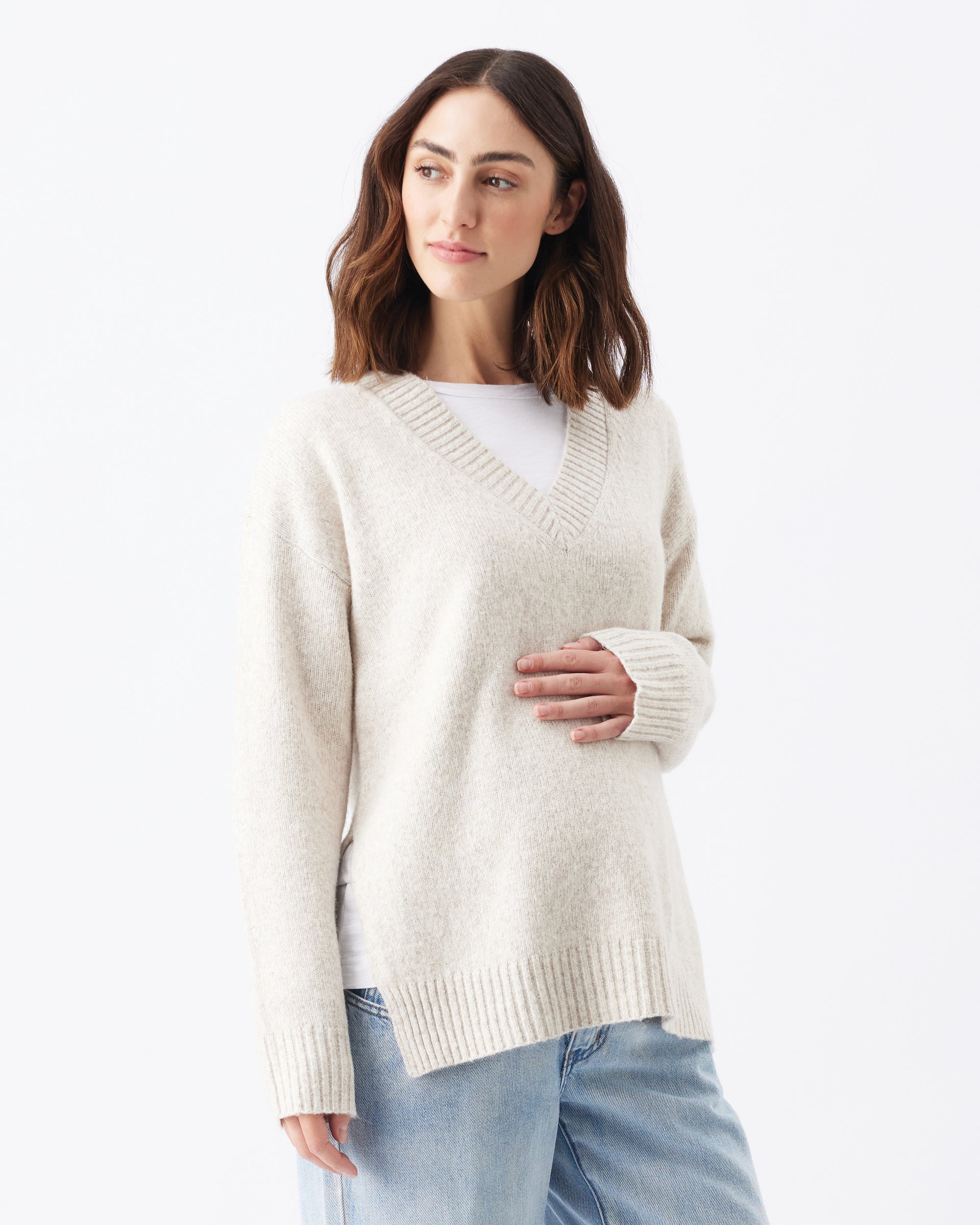 Vera Nursing Knit Oat Marle