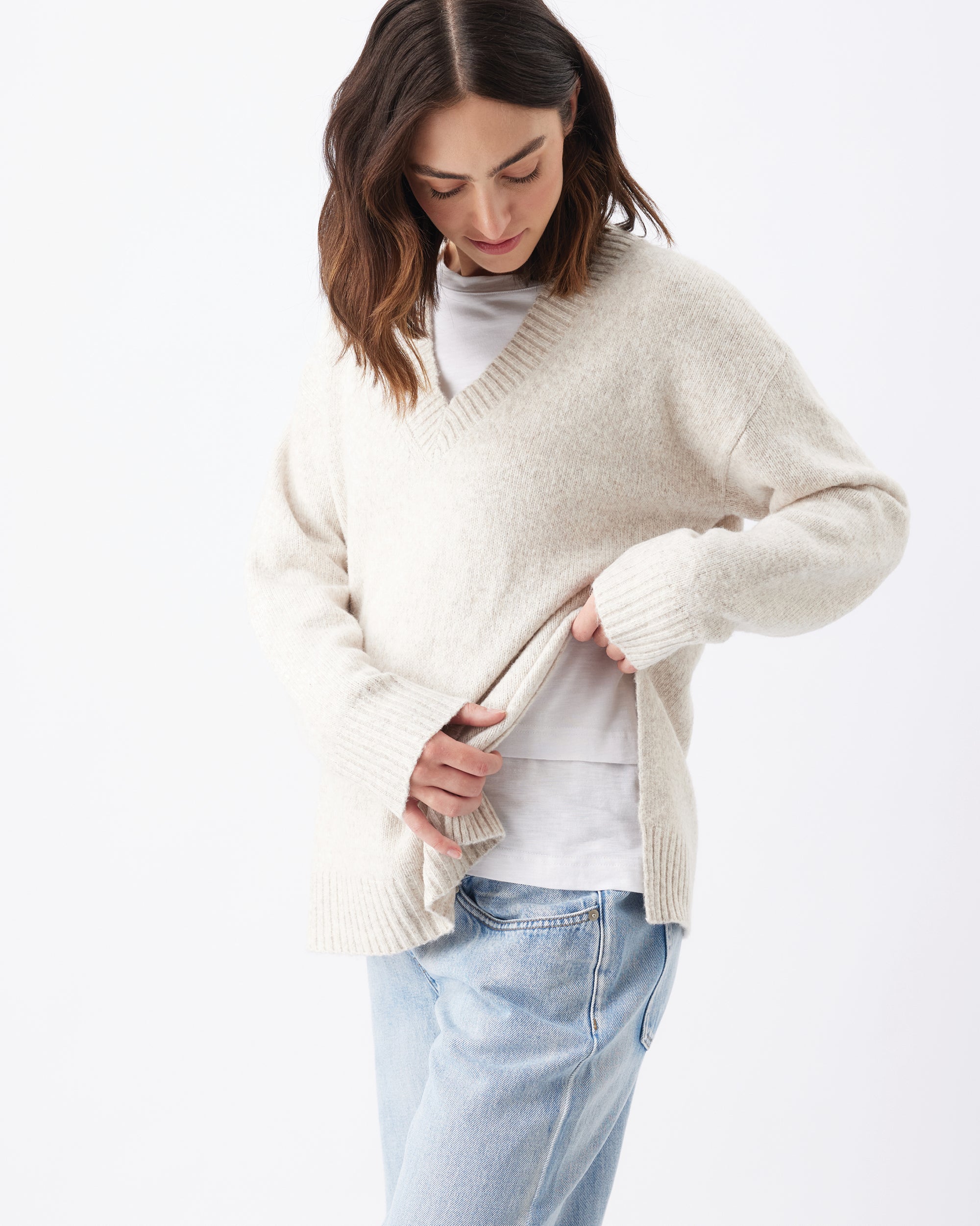 Vera Nursing Knit Oat Marle