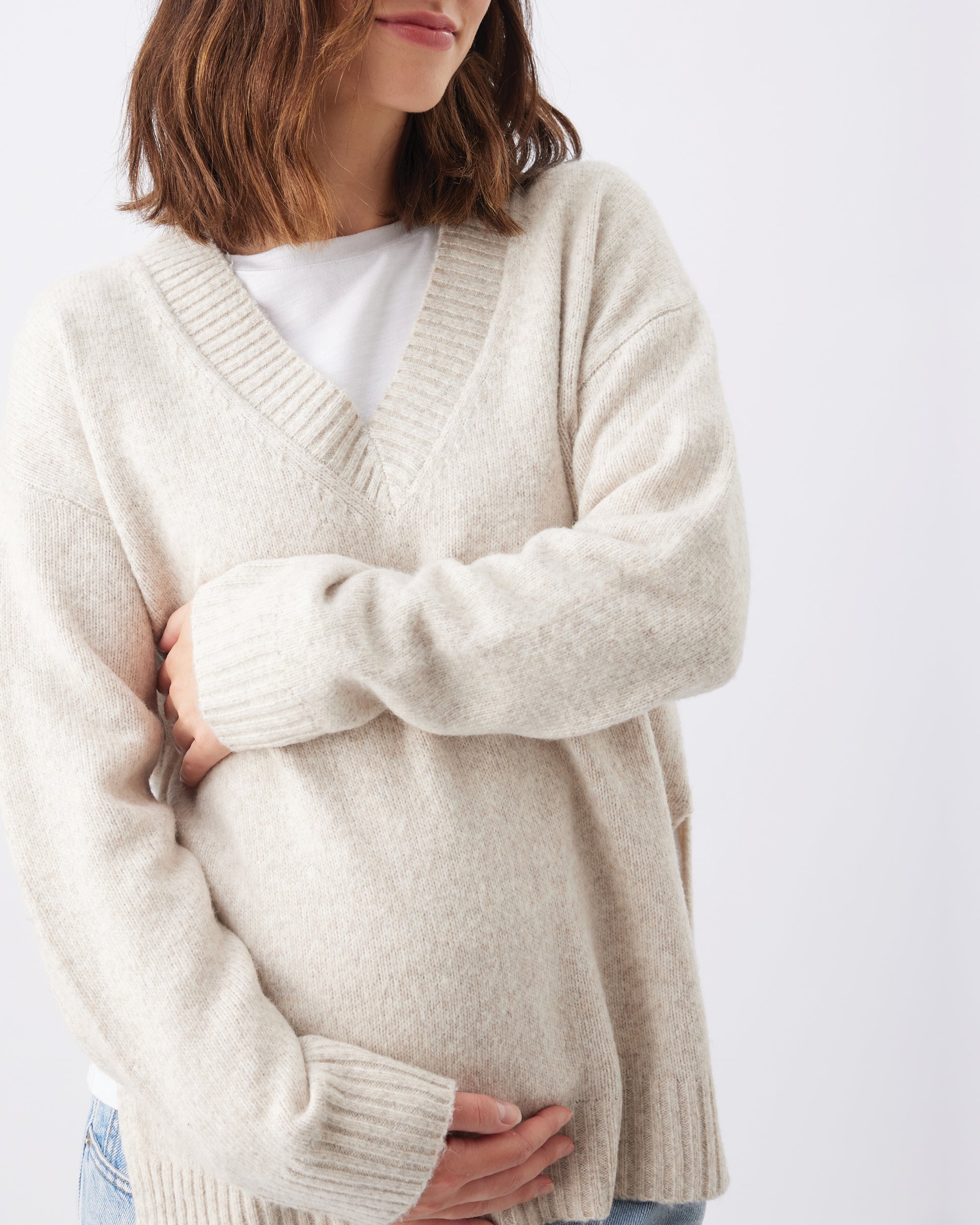 Vera Nursing Knit Oat Marle