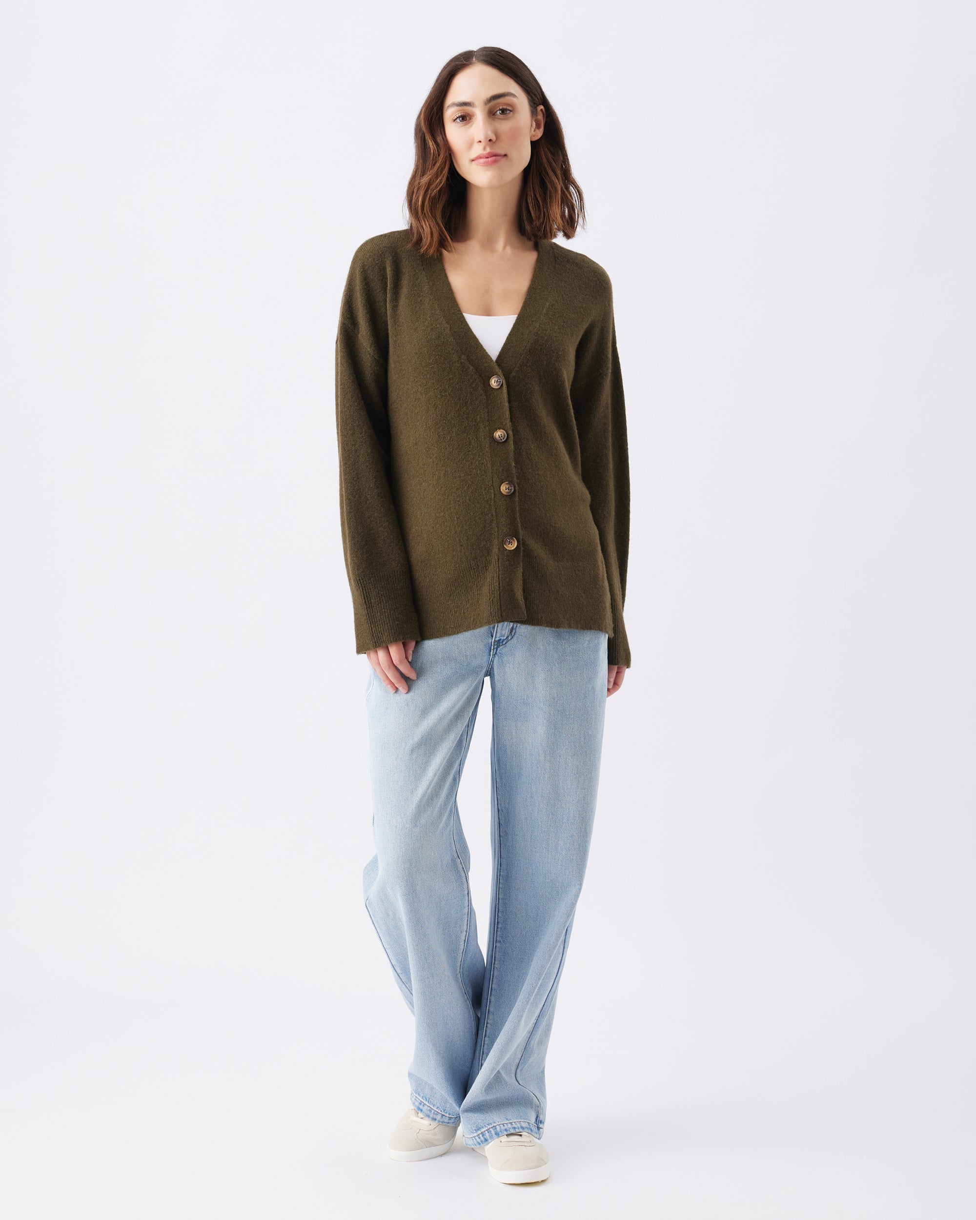 Tully Knit Cardigan Khaki