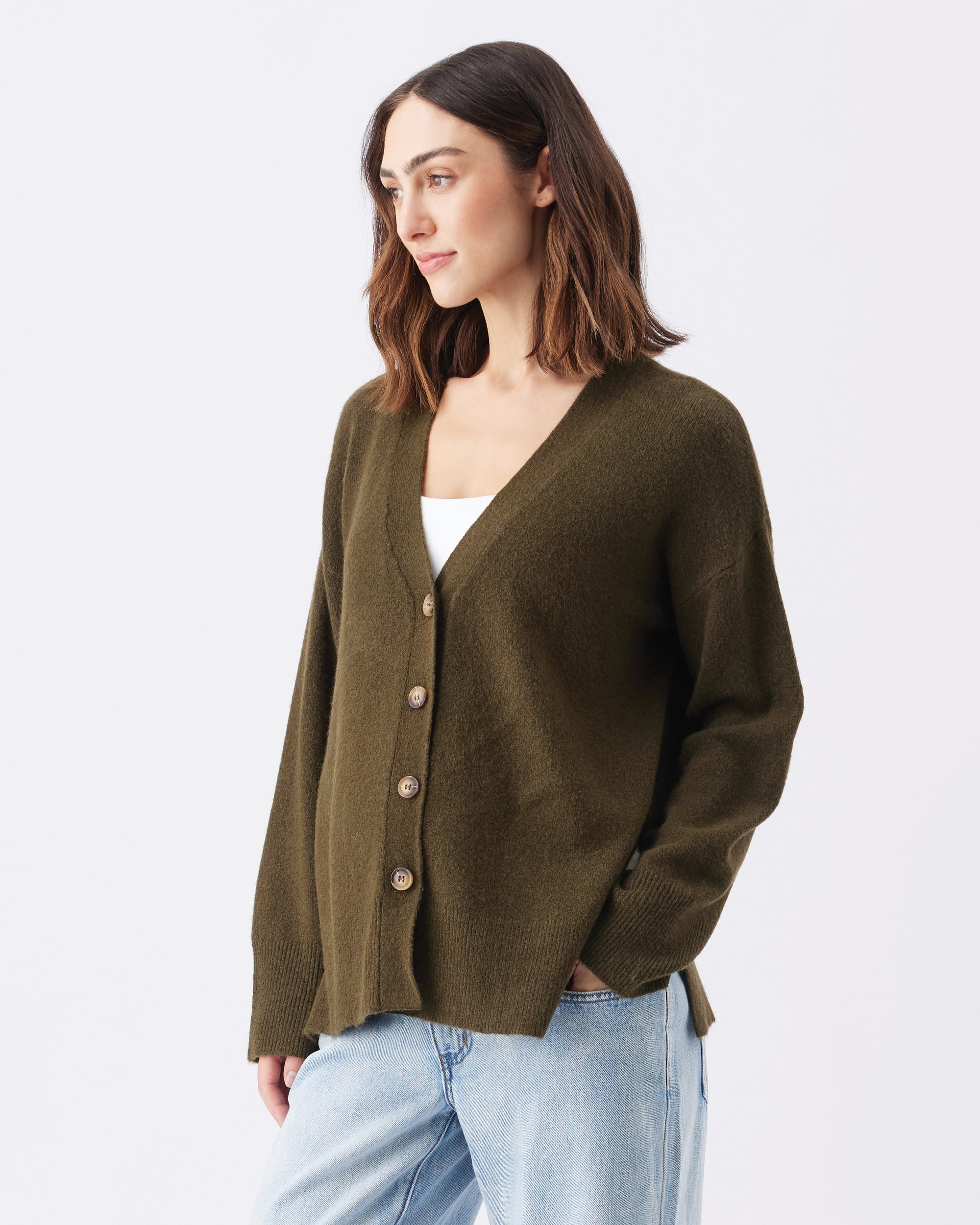 Tully Knit Cardigan Khaki