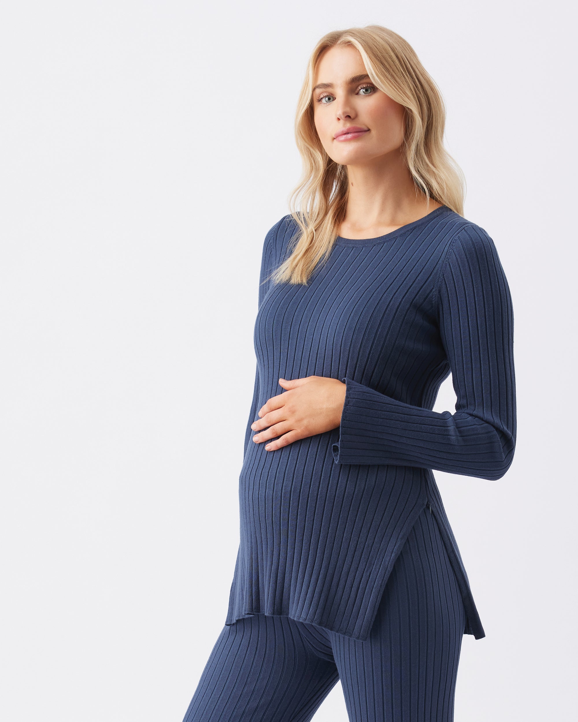 Stella Rib Nursing Knit French Navy