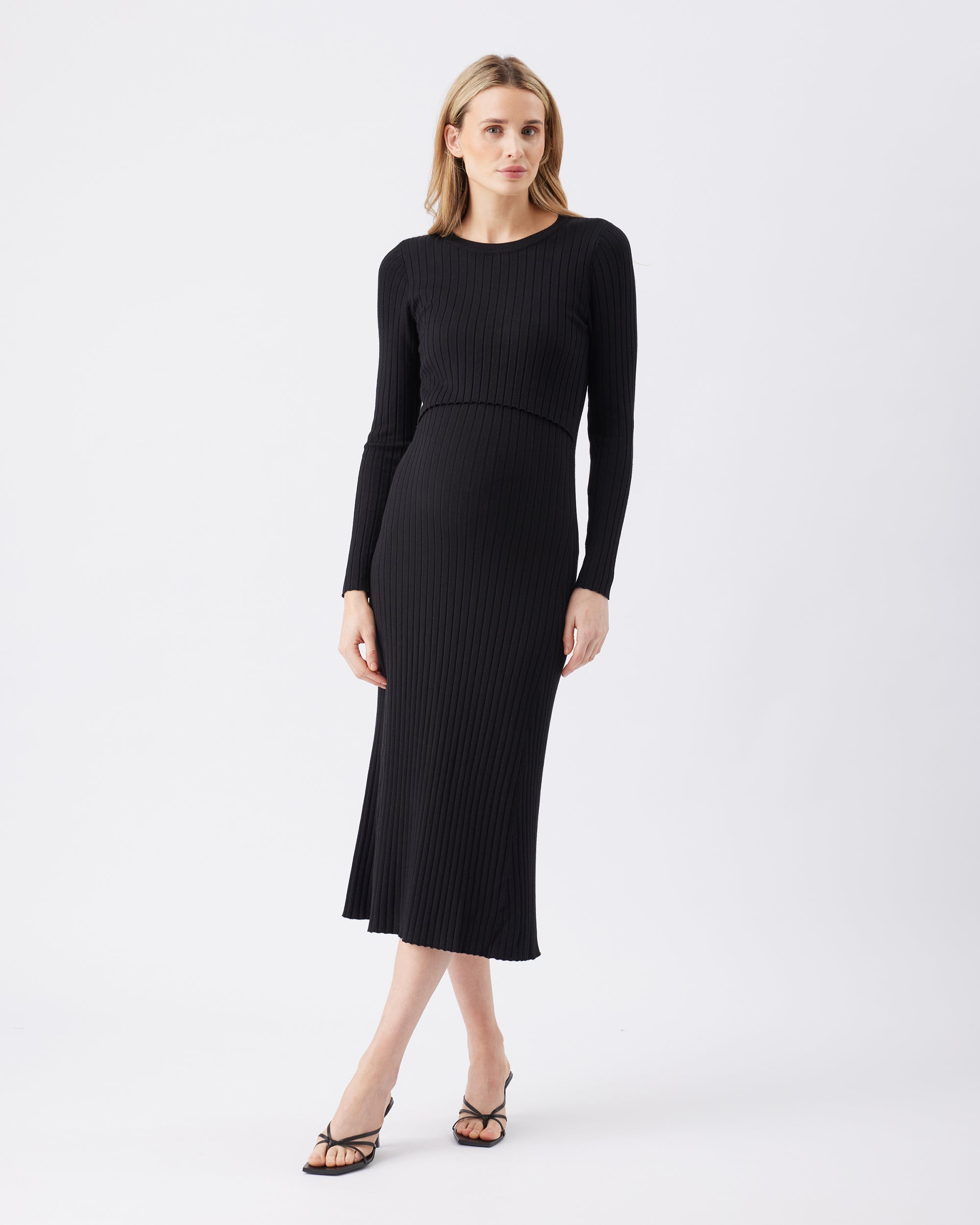 slim fit dress slacks Ripe Organic Nursing Dress in Black Size XL main image 1