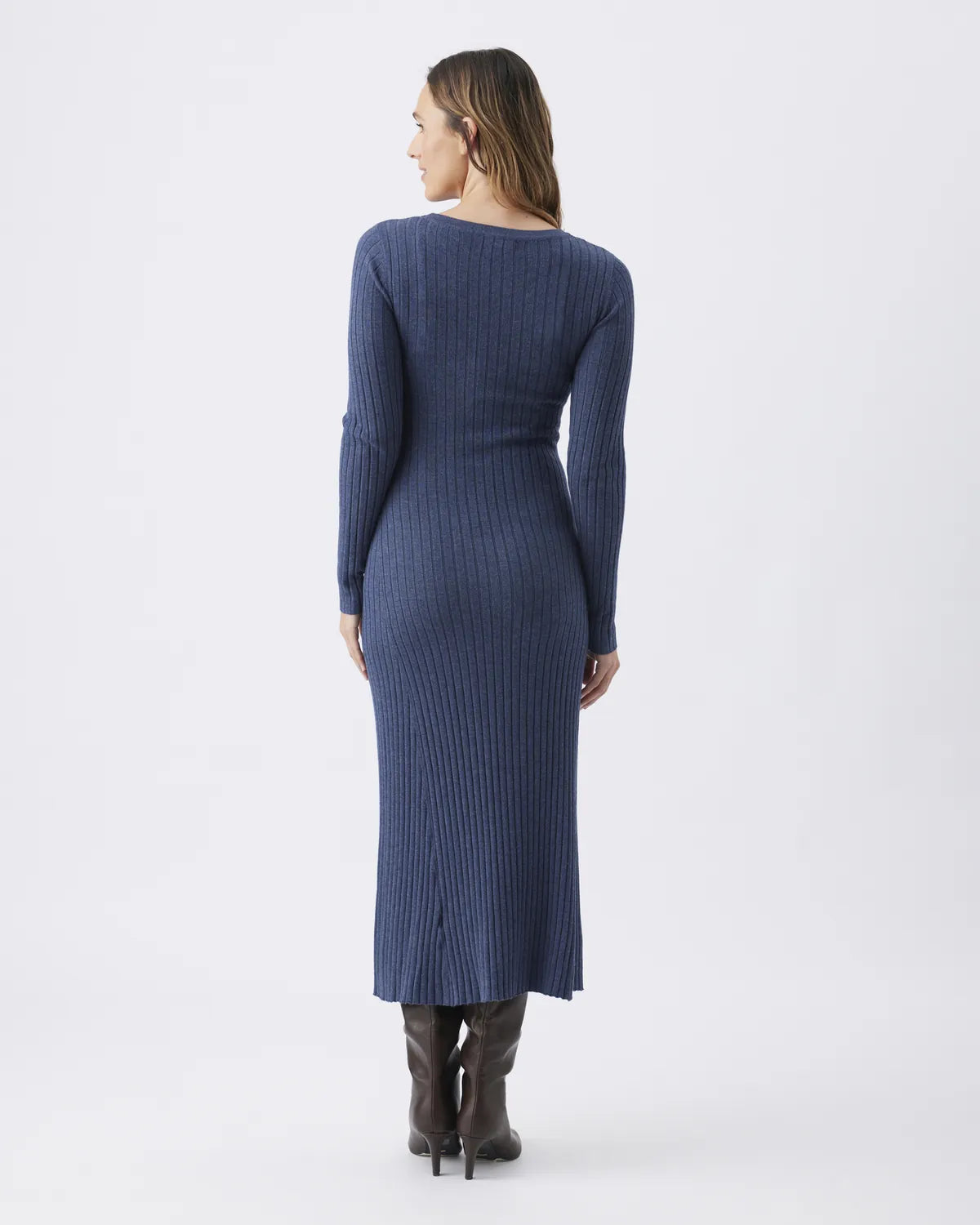 Eden Knit Nursing Dress Denim Marle