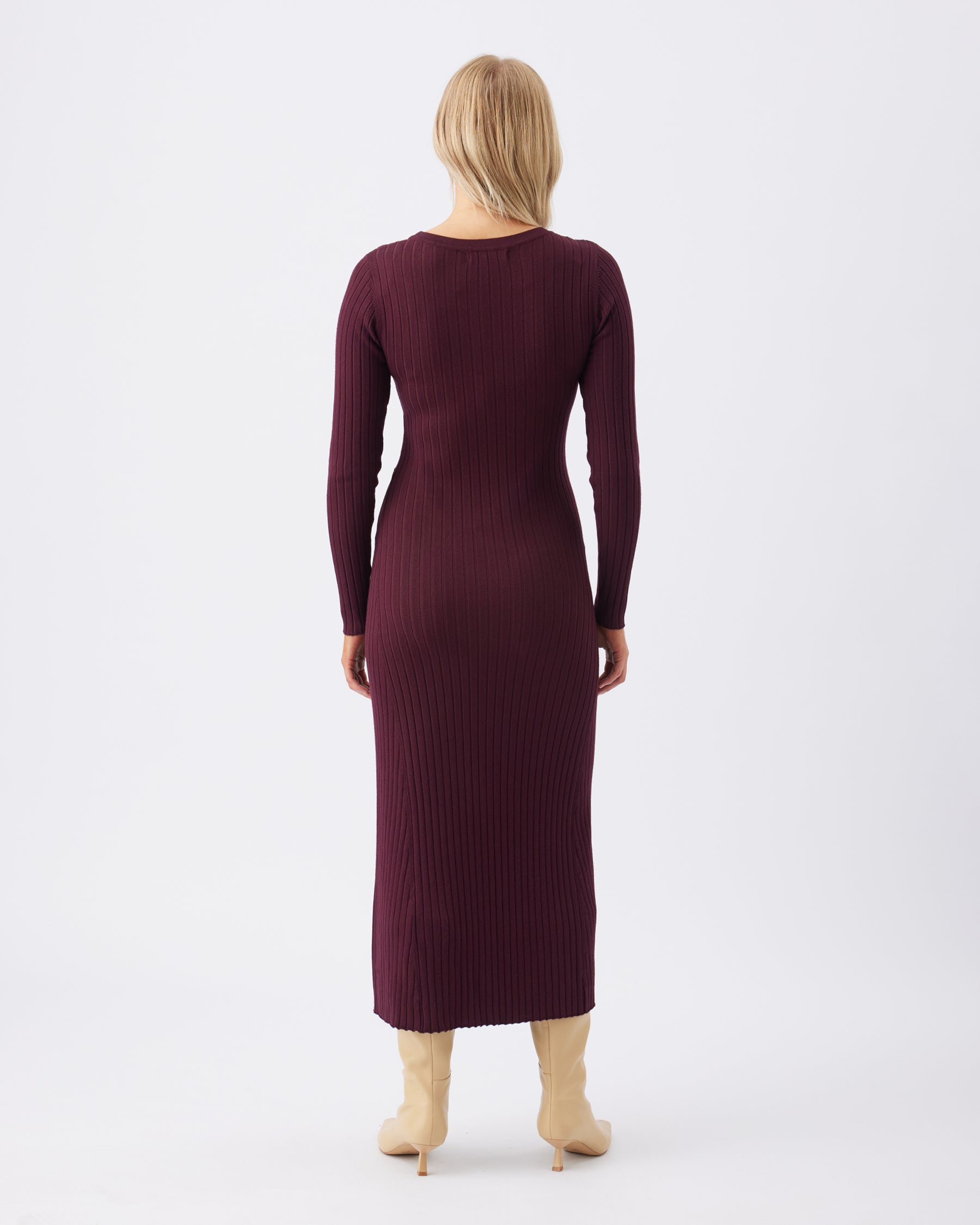 Eden Knit Nursing Dress Maroon