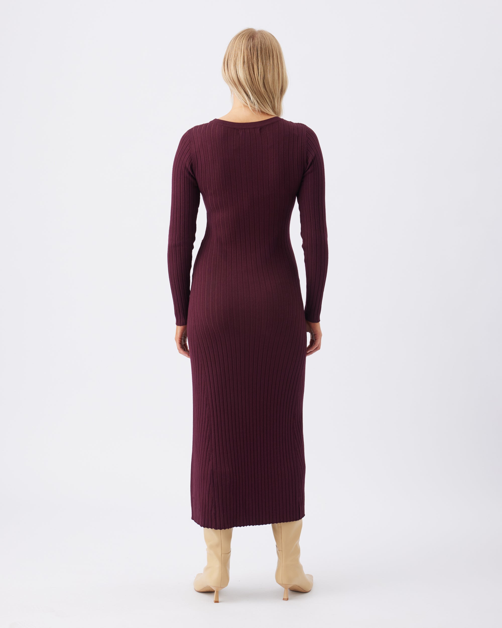 Eden Knit Nursing Dress Maroon