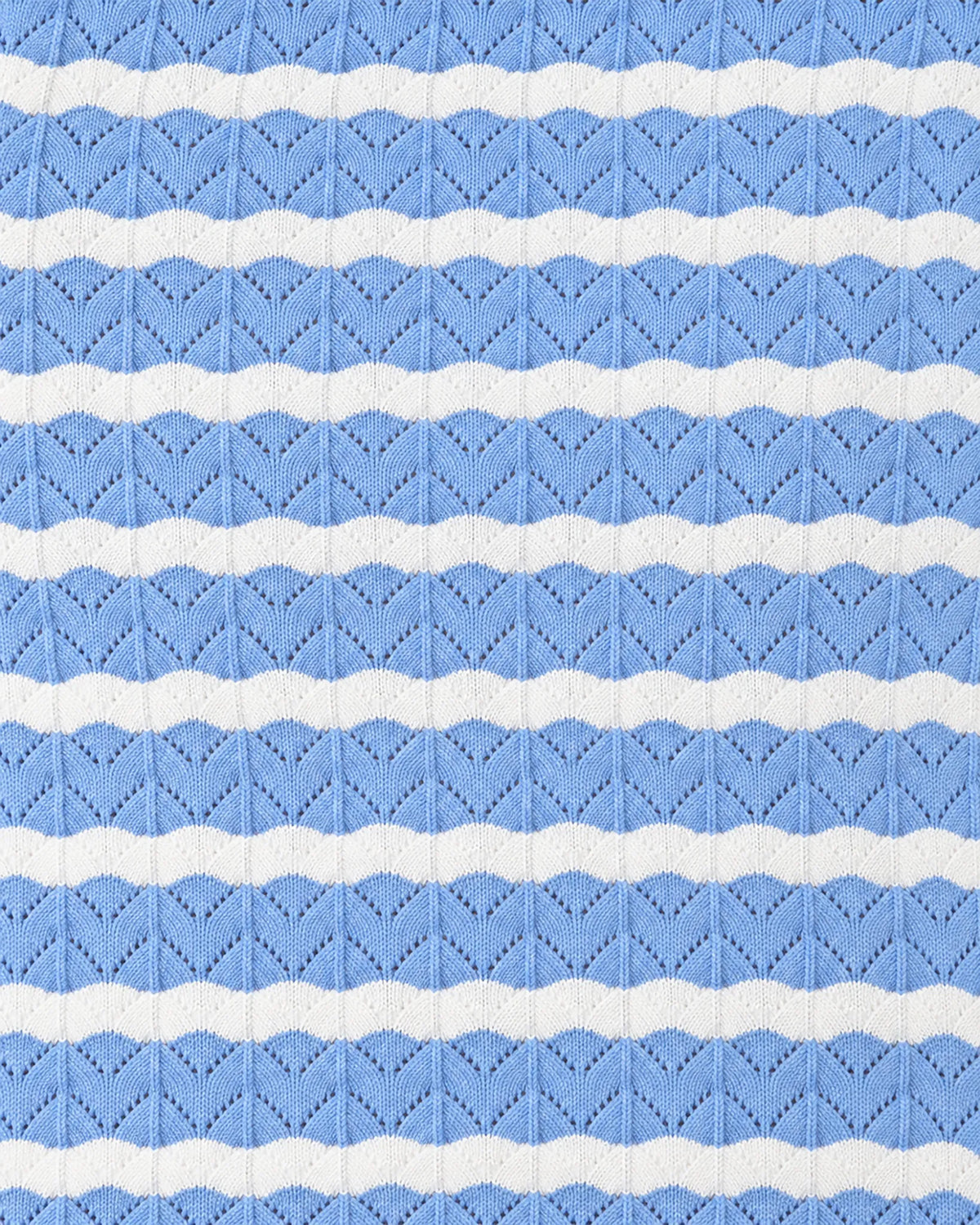 Pointelle Knit Nursing Dress Sky Blue / White