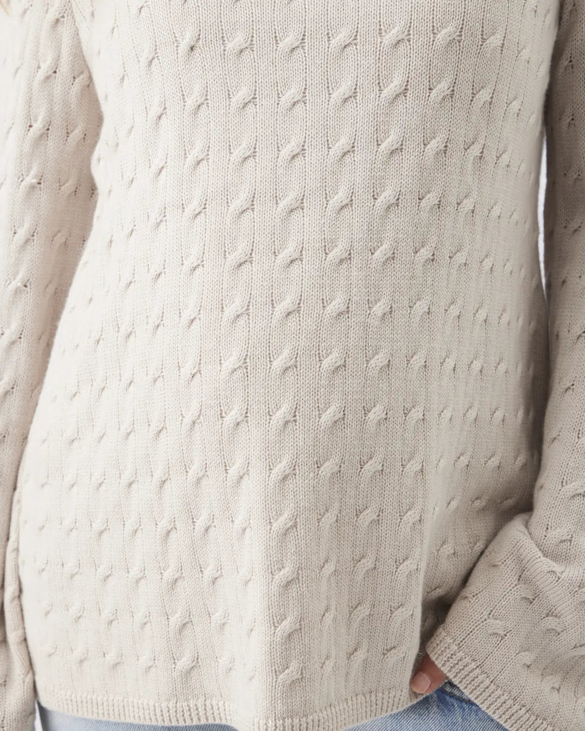 Carla Cable Nursing Knit Fawn