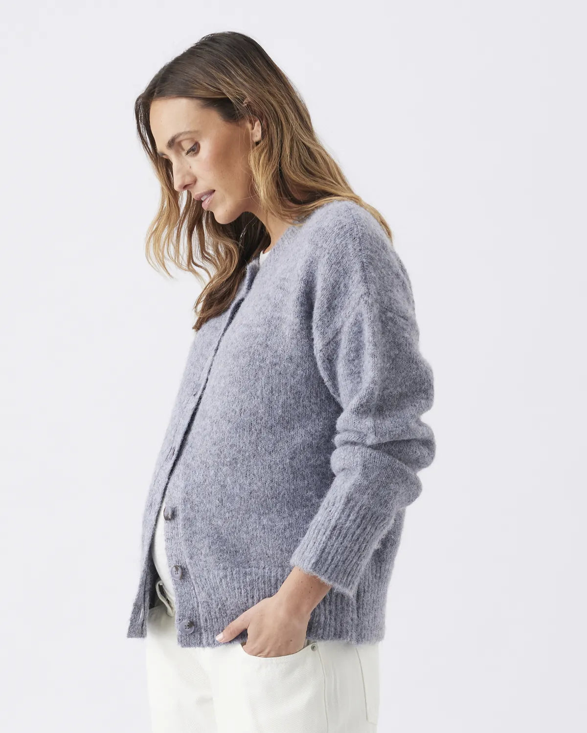 Ariana Knit Cardigan Ash Blue
