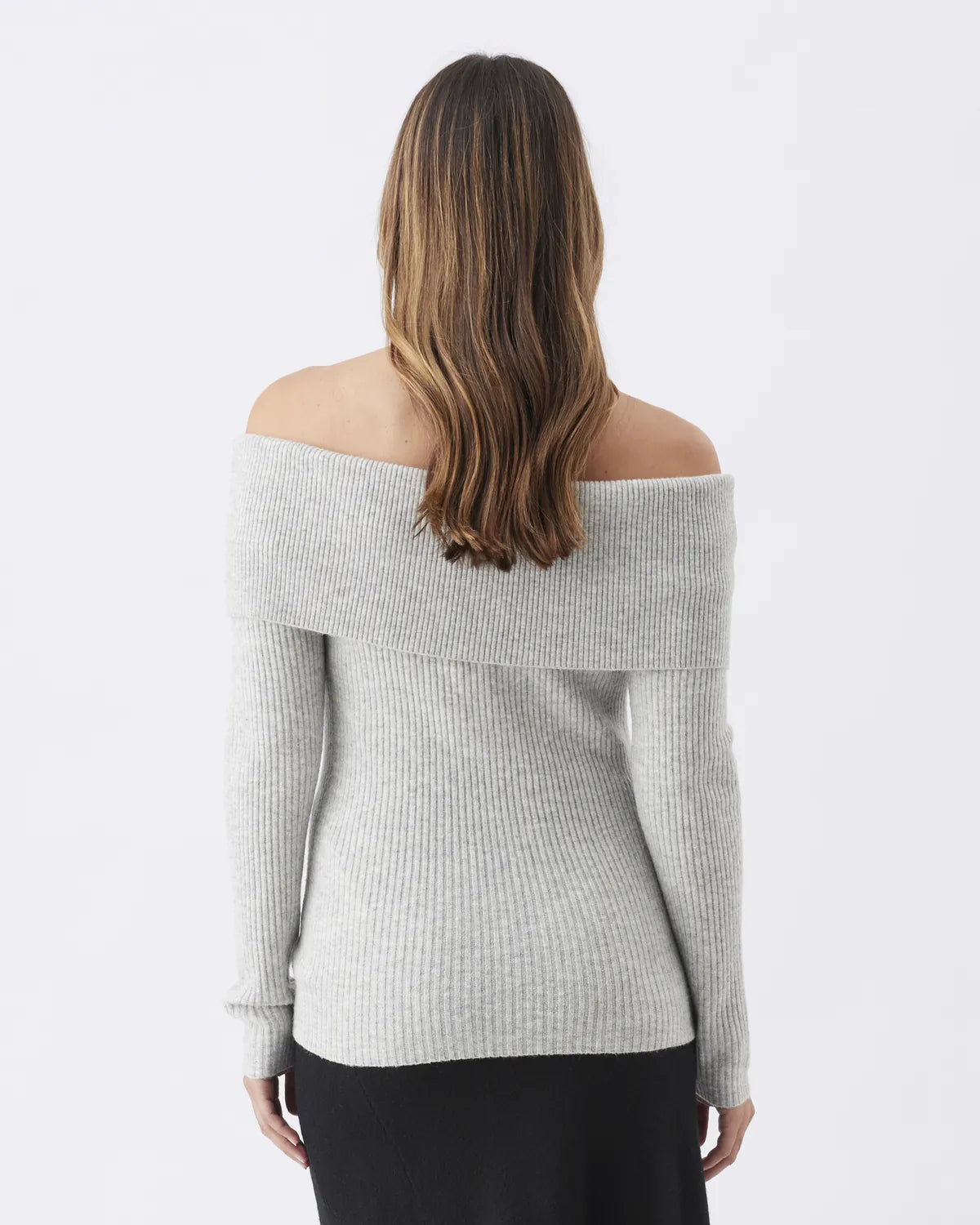 Maisy Off Shoulder Knit Silver Marle
