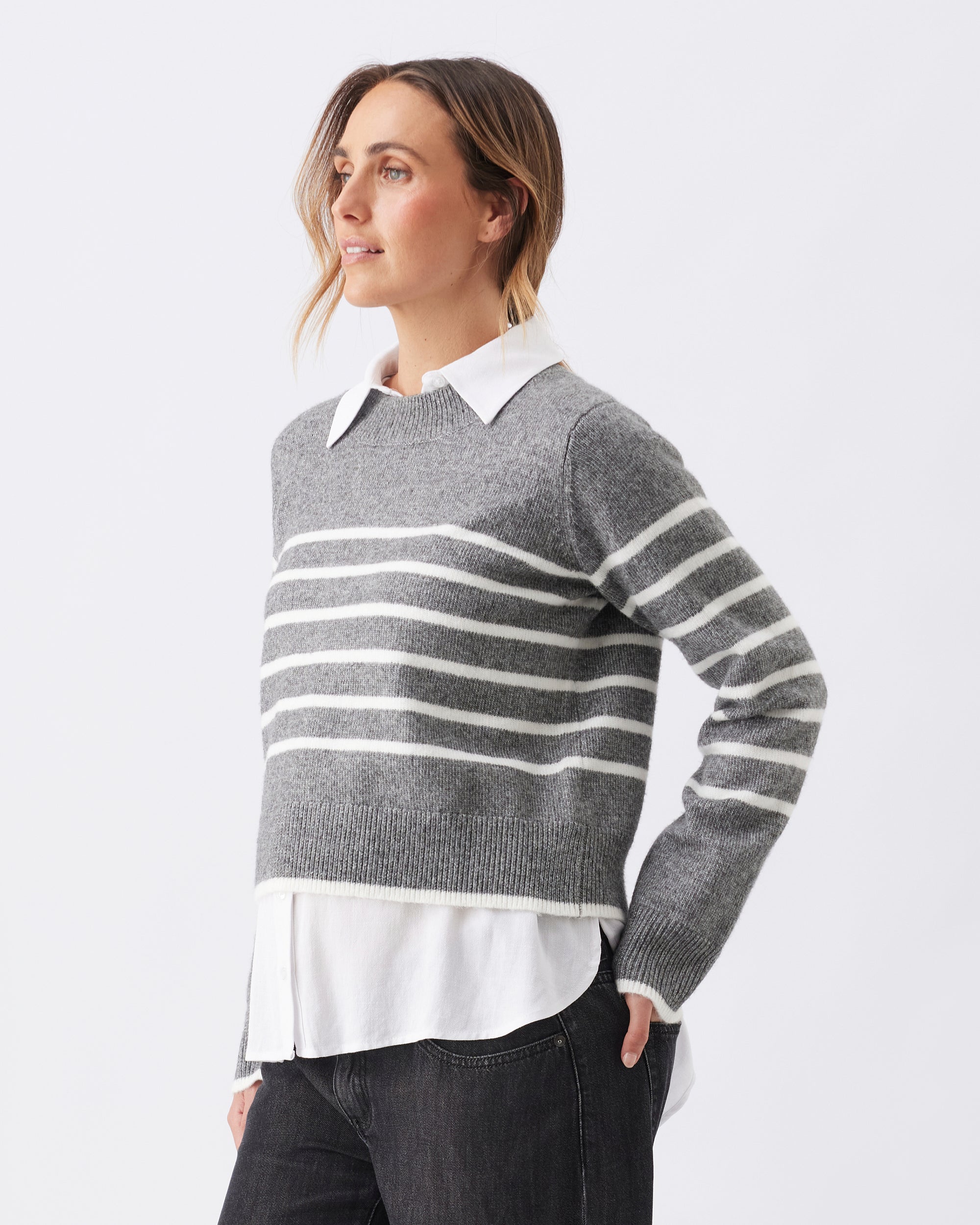 Montana Knit Grey Marle / White