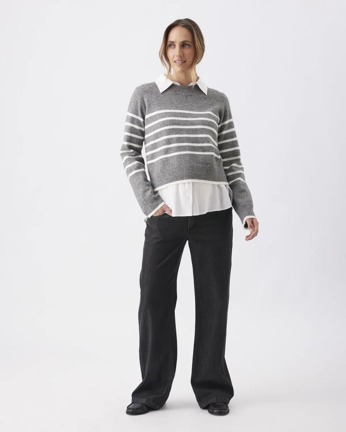 Montana Knit Grey Marle / White