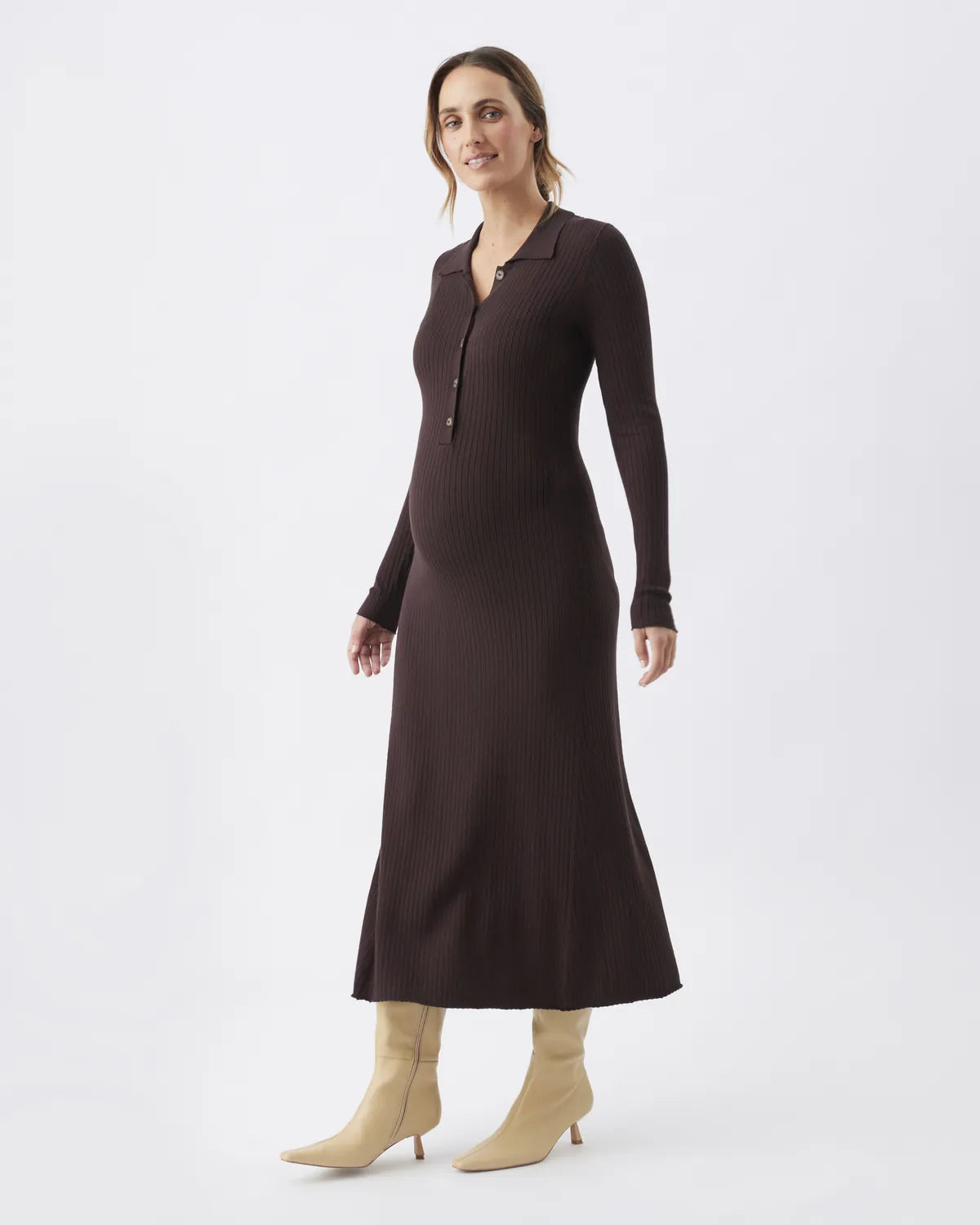 Hollie Polo Knit Dress Cocoa