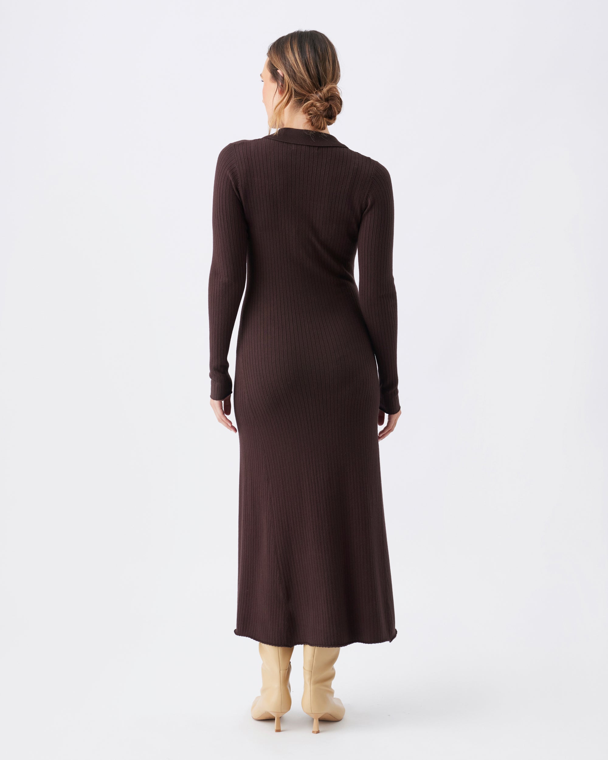 Hollie Polo Knit Dress Cocoa