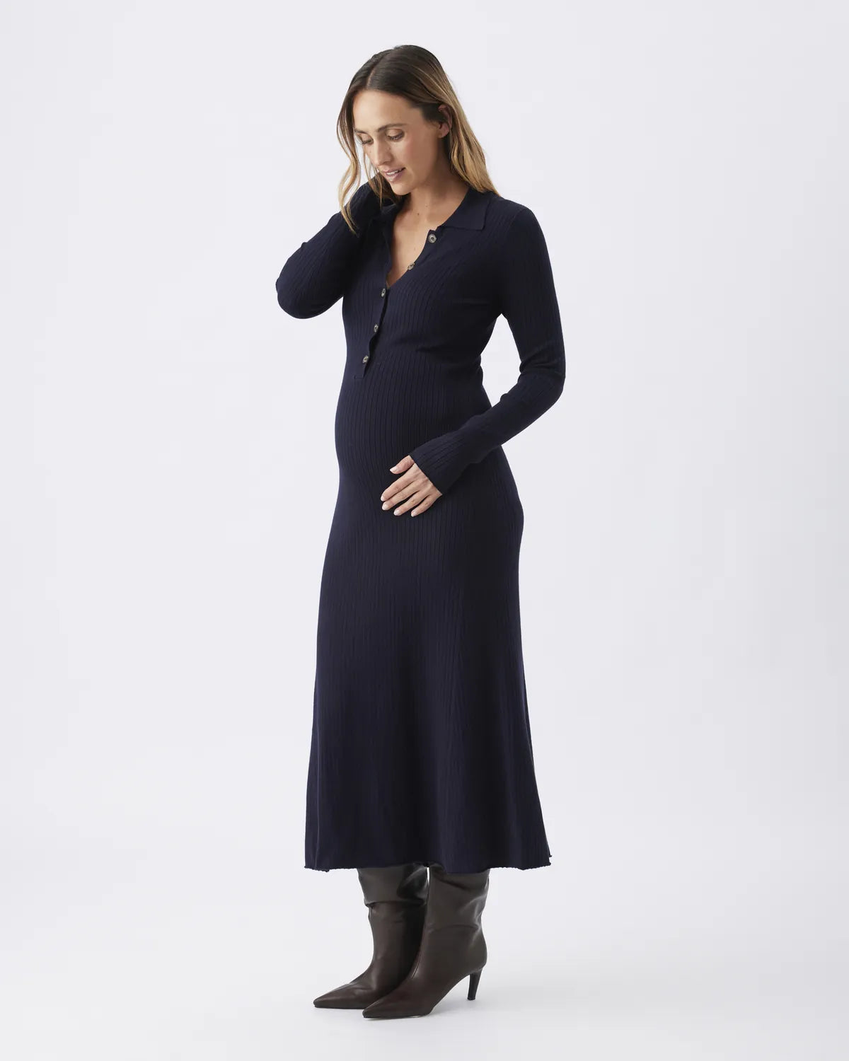 Hollie Polo Knit Dress Midnight