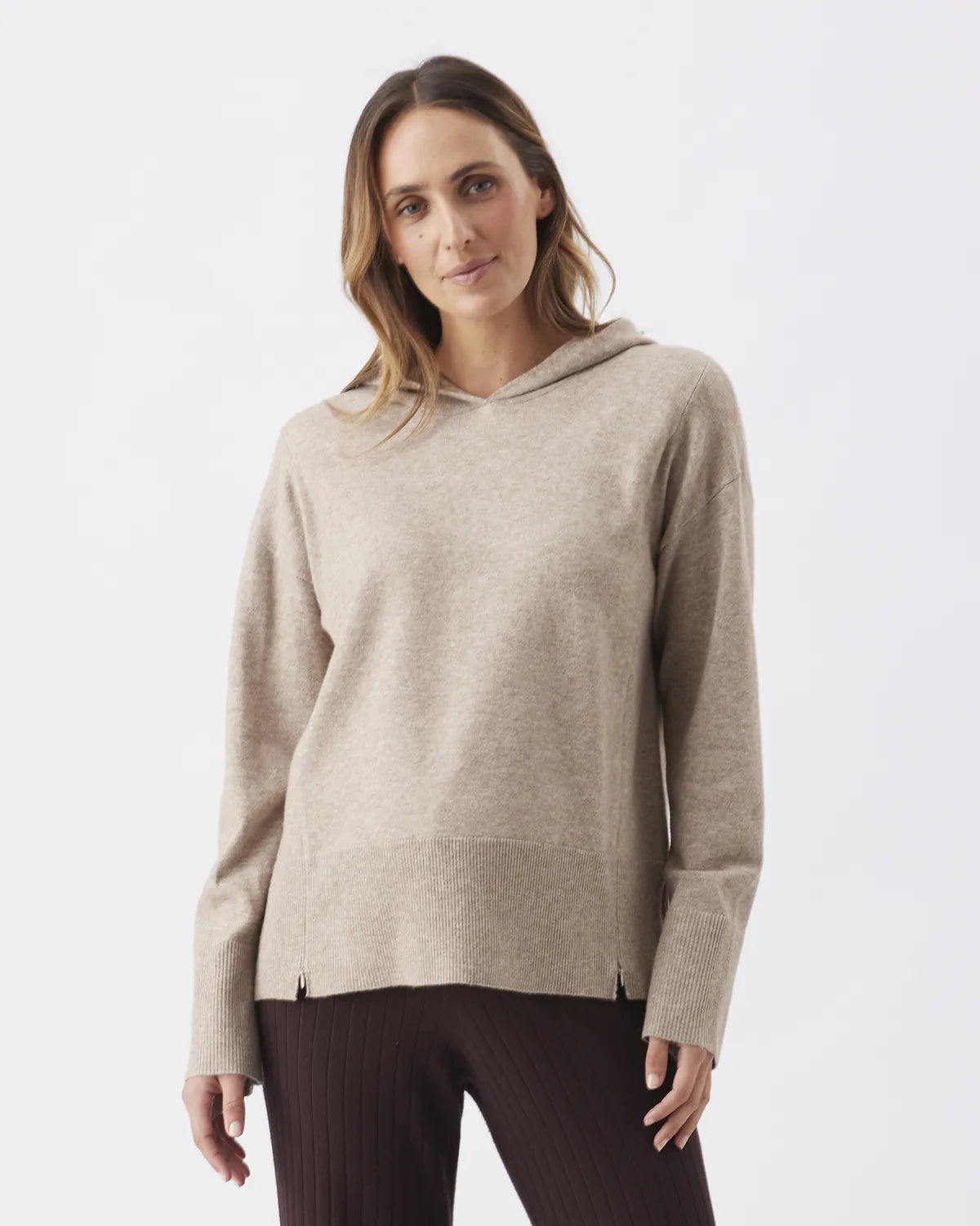 Finley Nursing Knit Hoodie Latte