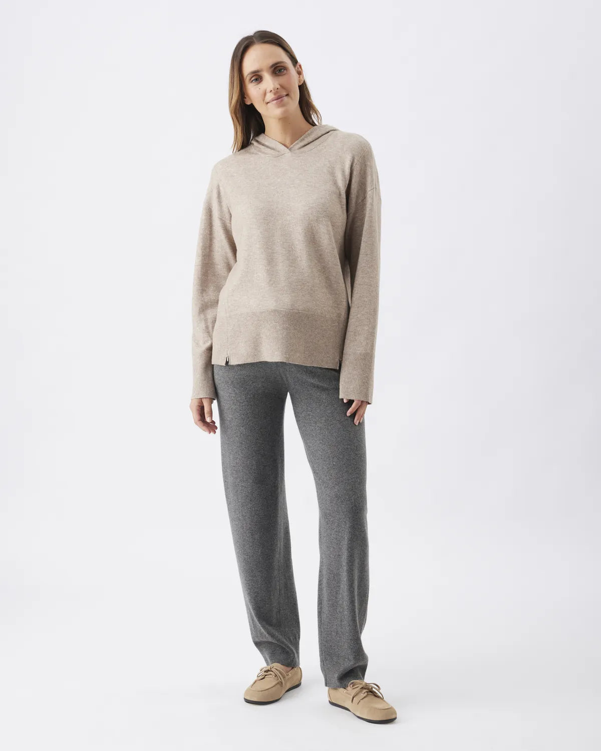 Finley Nursing Knit Hoodie Latte