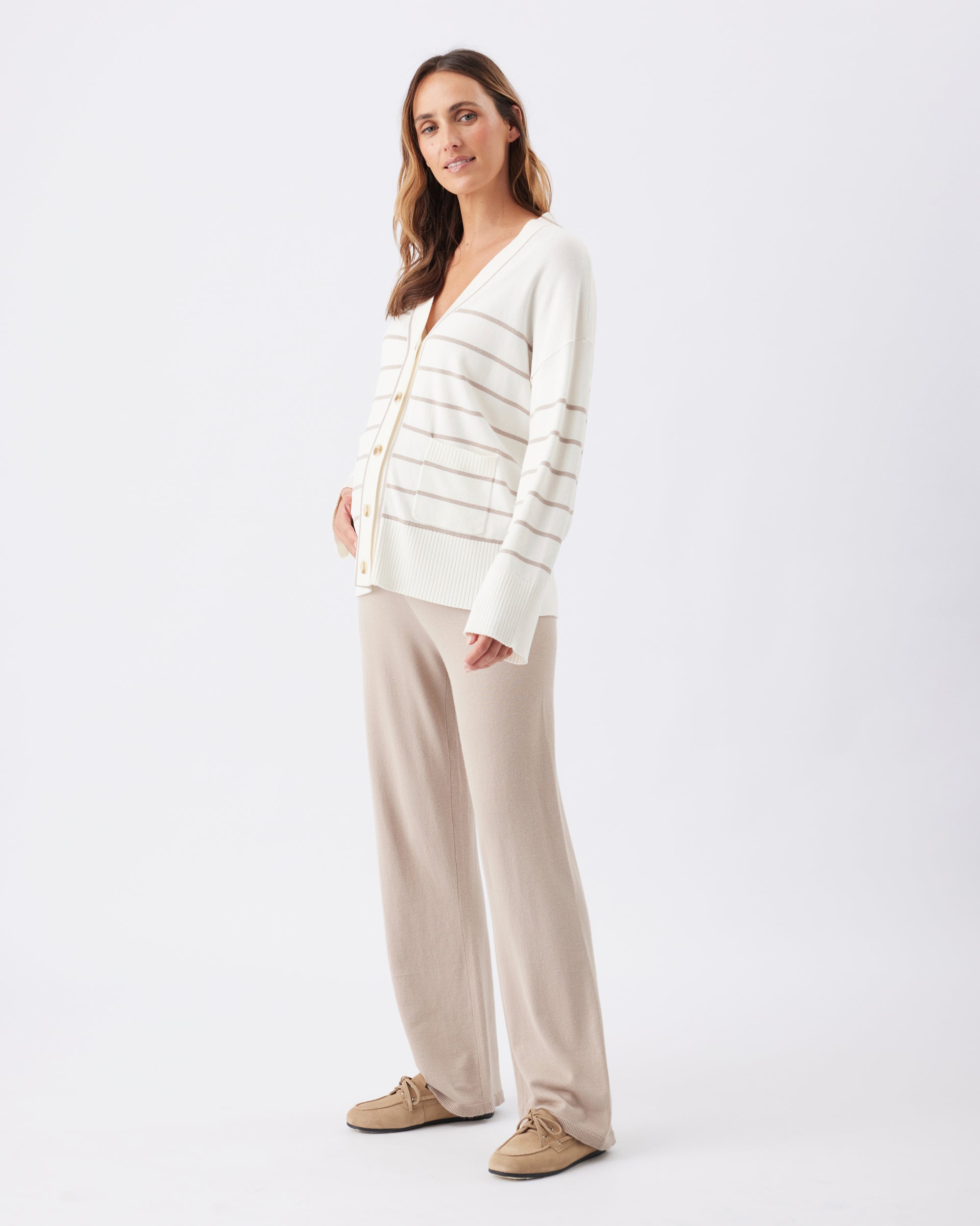 Ellis Knit Cardigan Off White / Stone