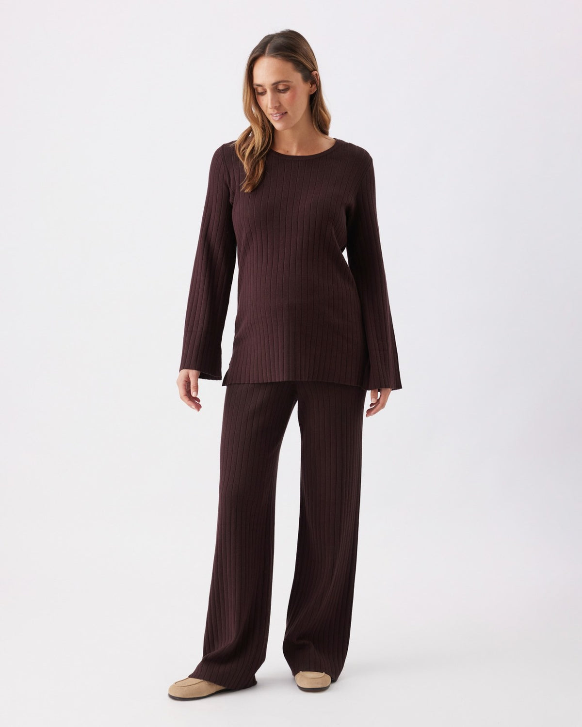 Dallas Rib Knit Pant Cocoa