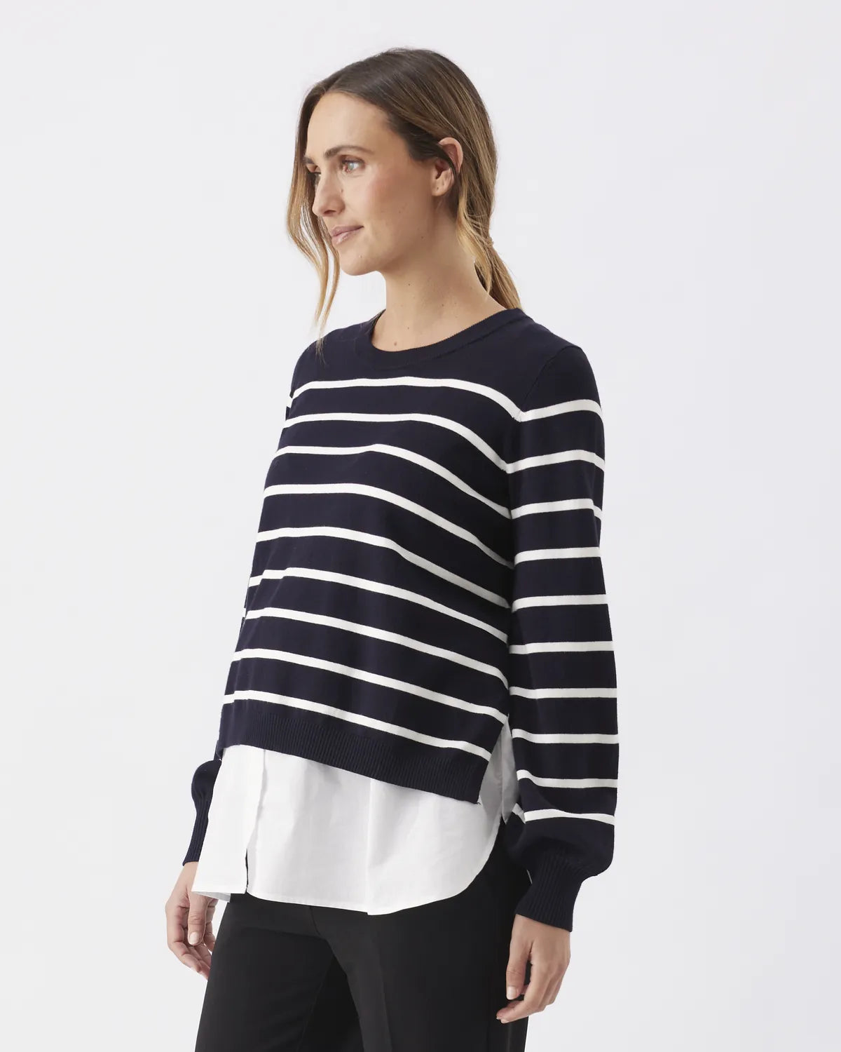 Anna Detachable Nursing Knit Midnight / White