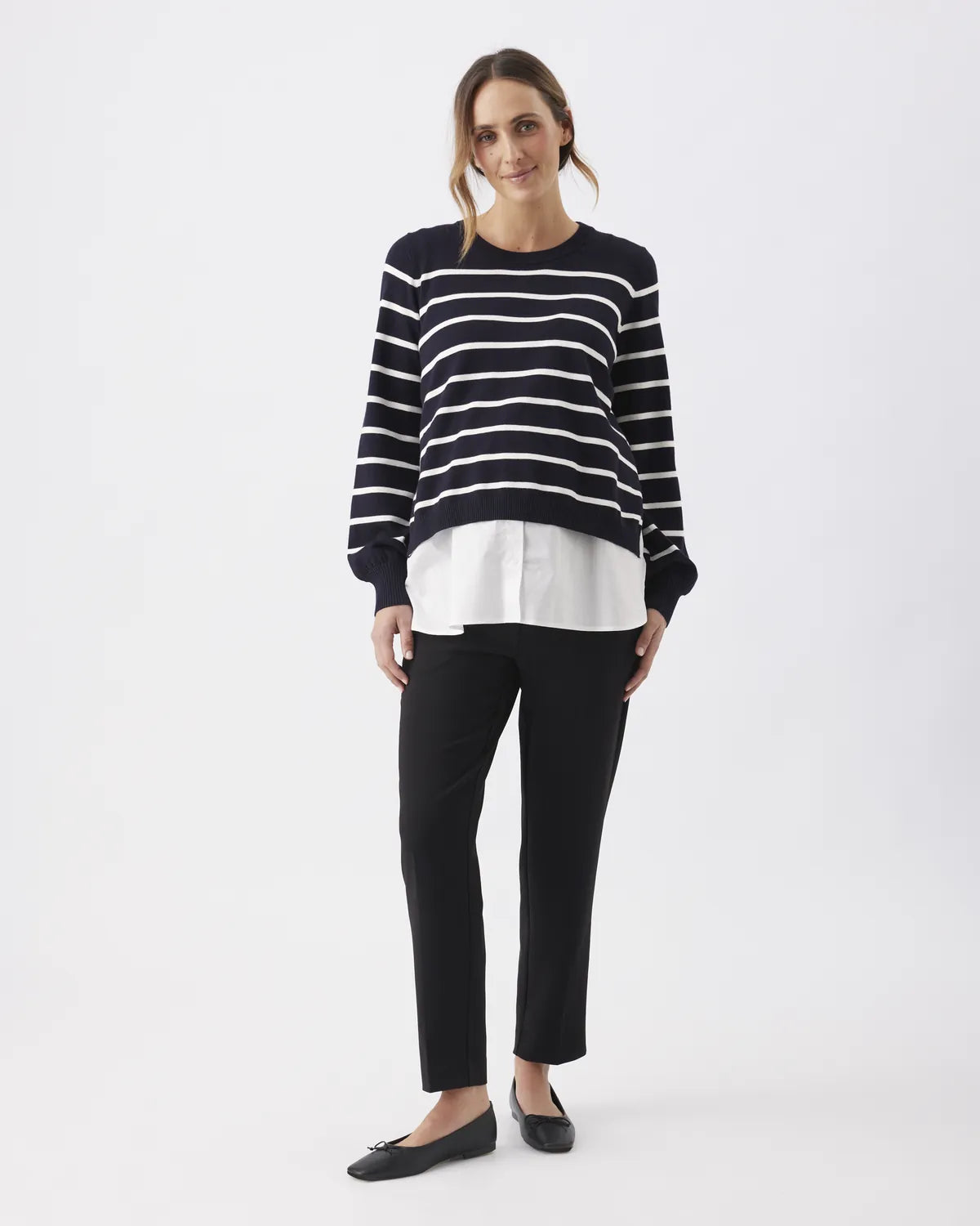 Anna Detachable Nursing Knit Midnight / White