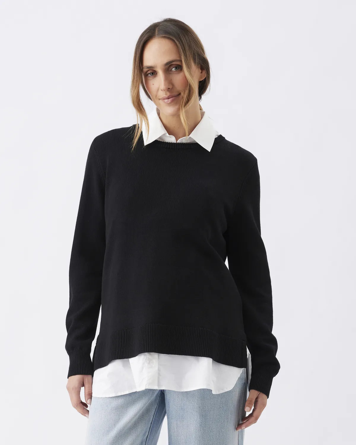 Tori Detachable Nursing Knit Black / White