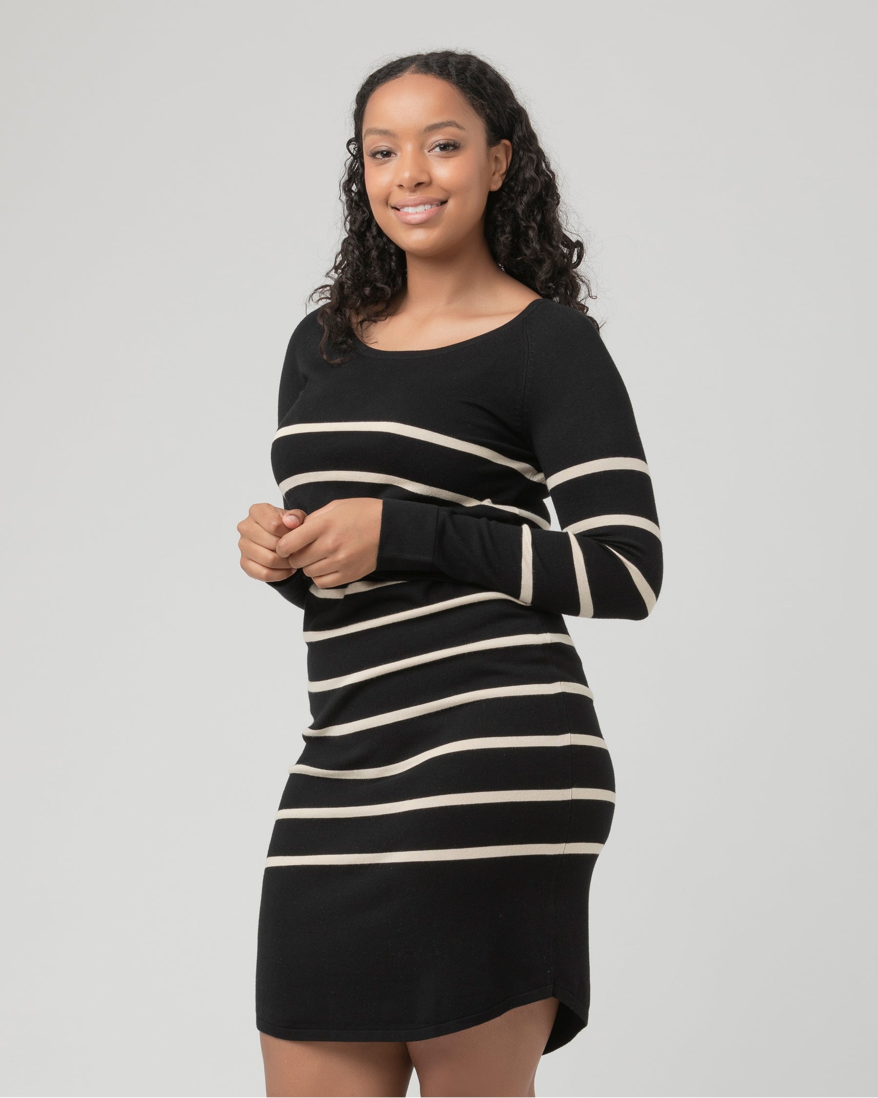 Valerie Up/Down Nursing Tunic Black / Ecru