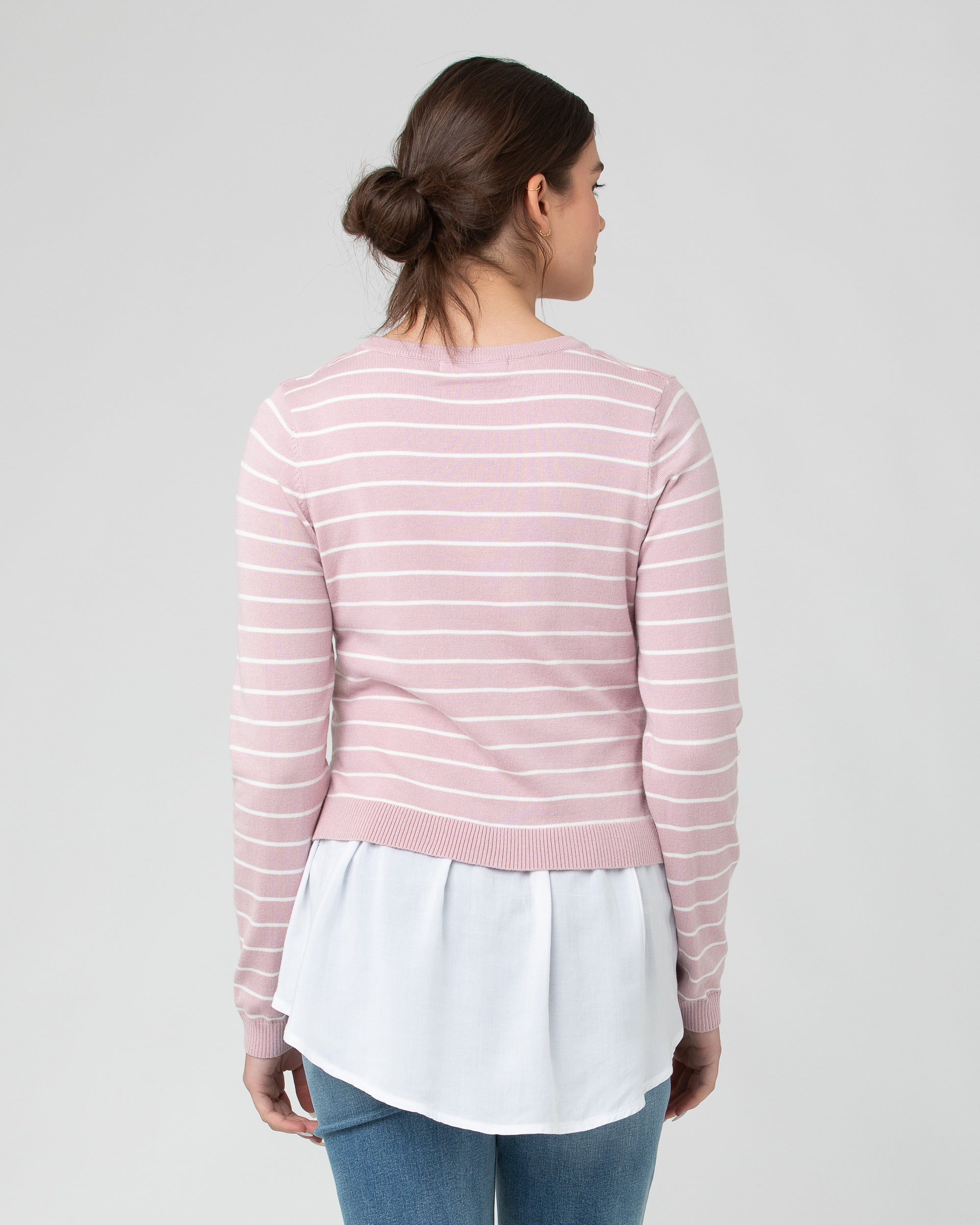 Sia Nursing Knit Dusty Pink / White