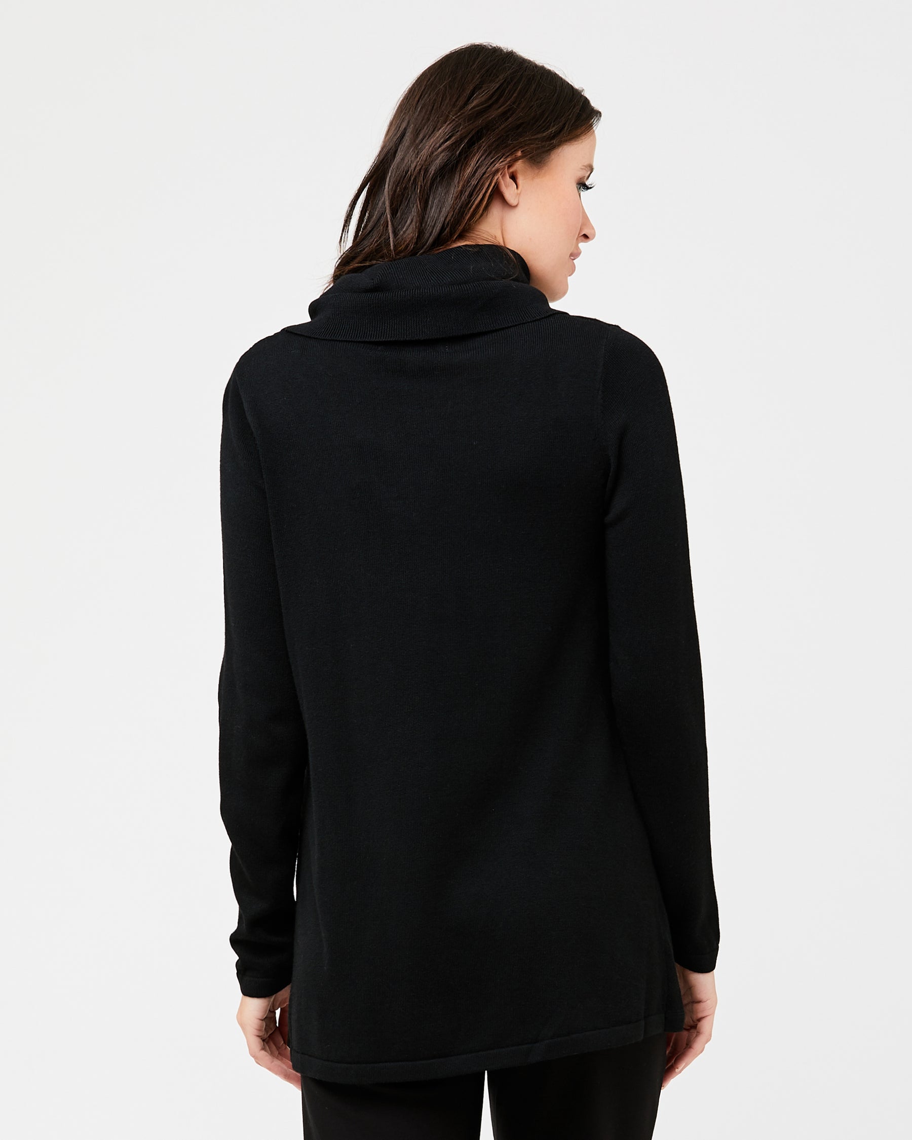 Cowl Neck Nursing Knit Black
