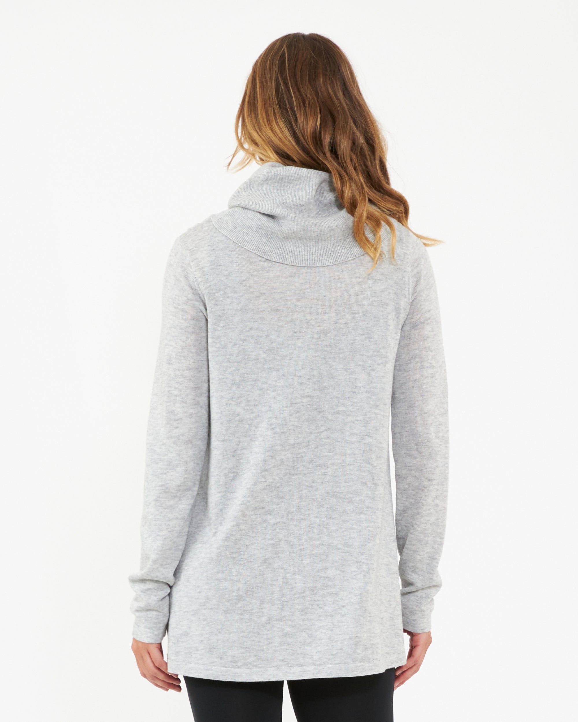 Cowl Neck Nursing Knit  Silver Marle