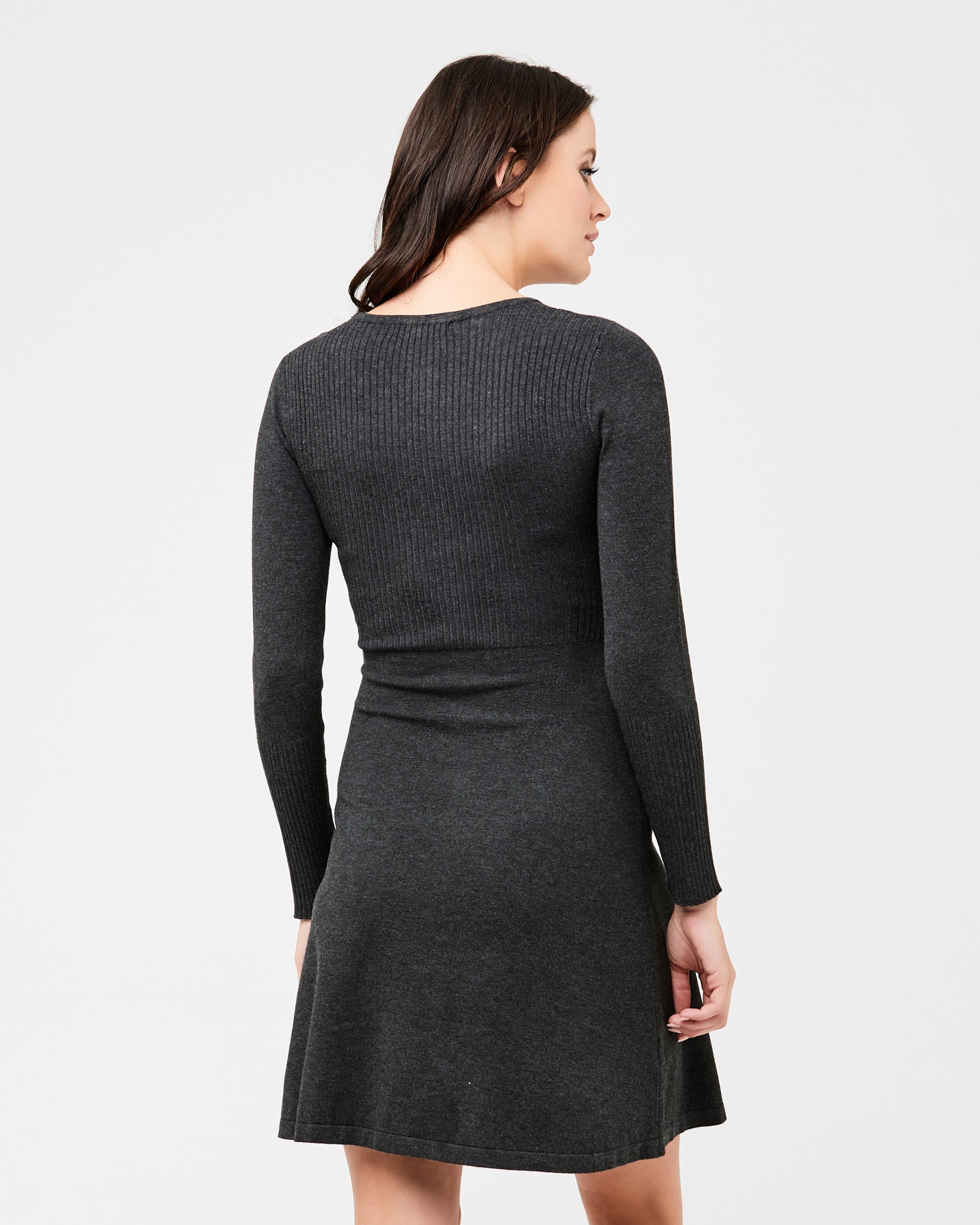 Molly Knit Nursing Dress Charcoal Marle