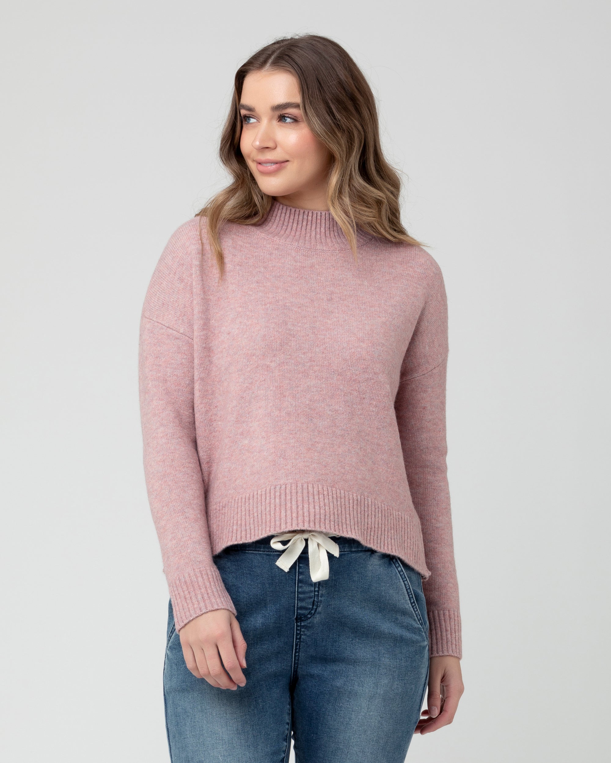 Jade Crop Nursing Knit Pink