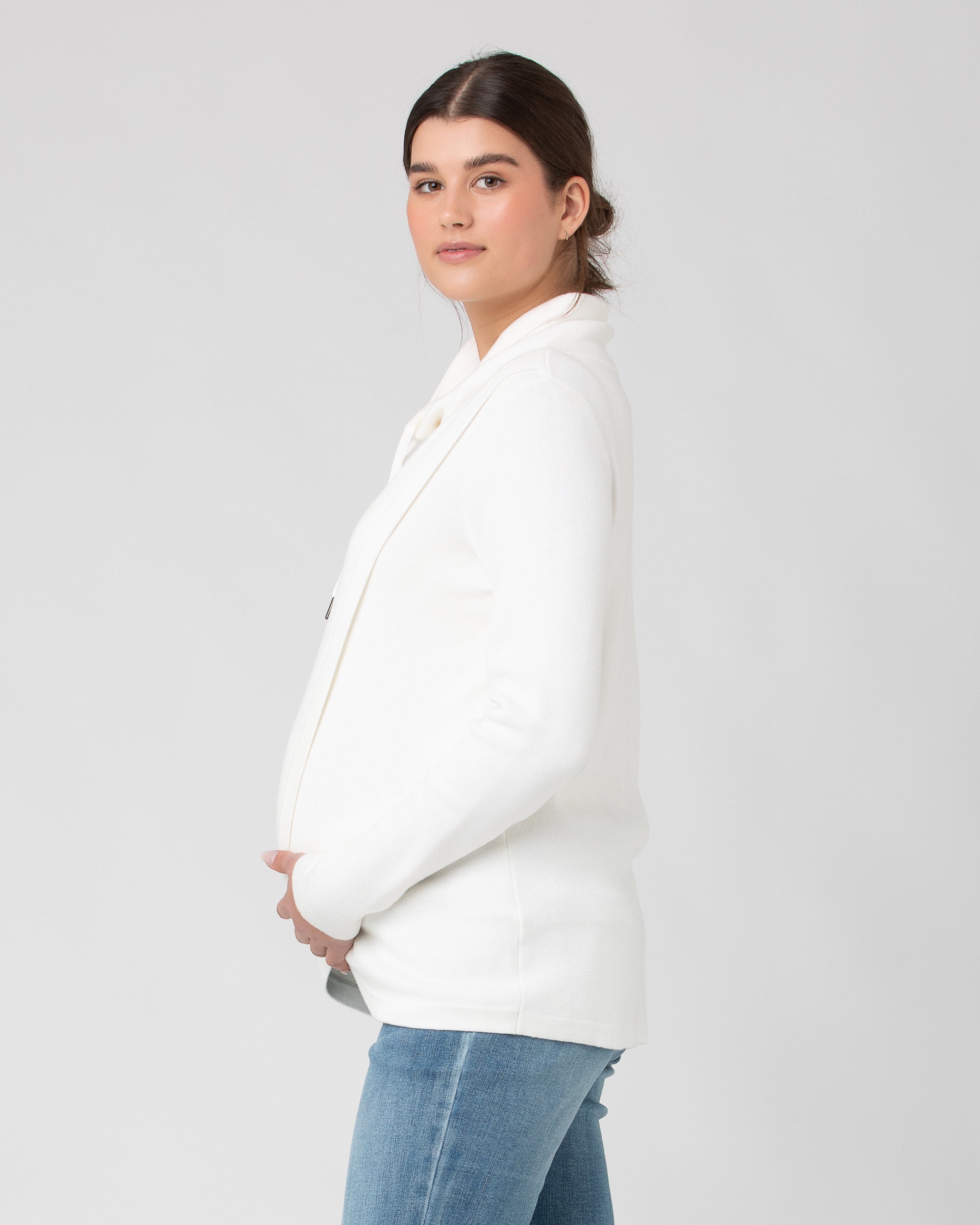 Cassie Cross Over Nursing Knit Off White