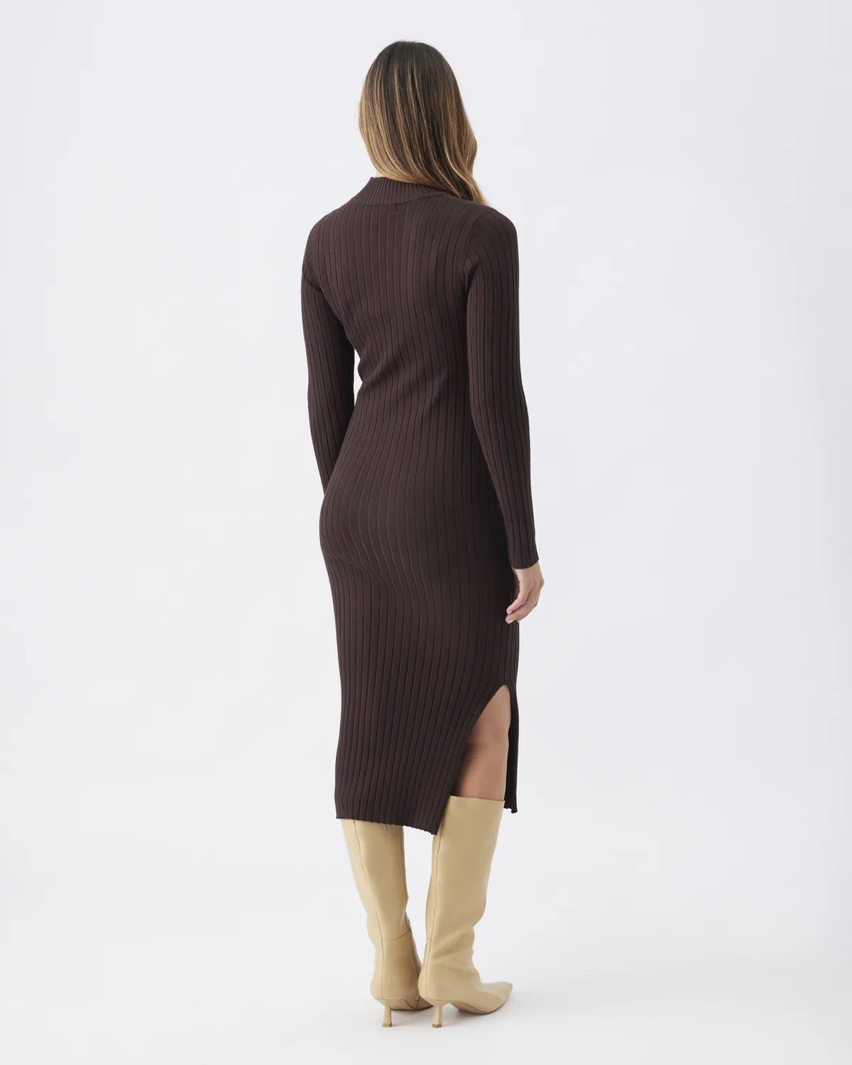 Nella Rib Nursing Knit Dress Cocoa