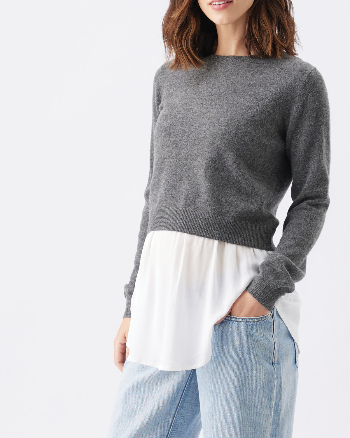 Sandy Detachable Nursing Knit Charcoal Marle