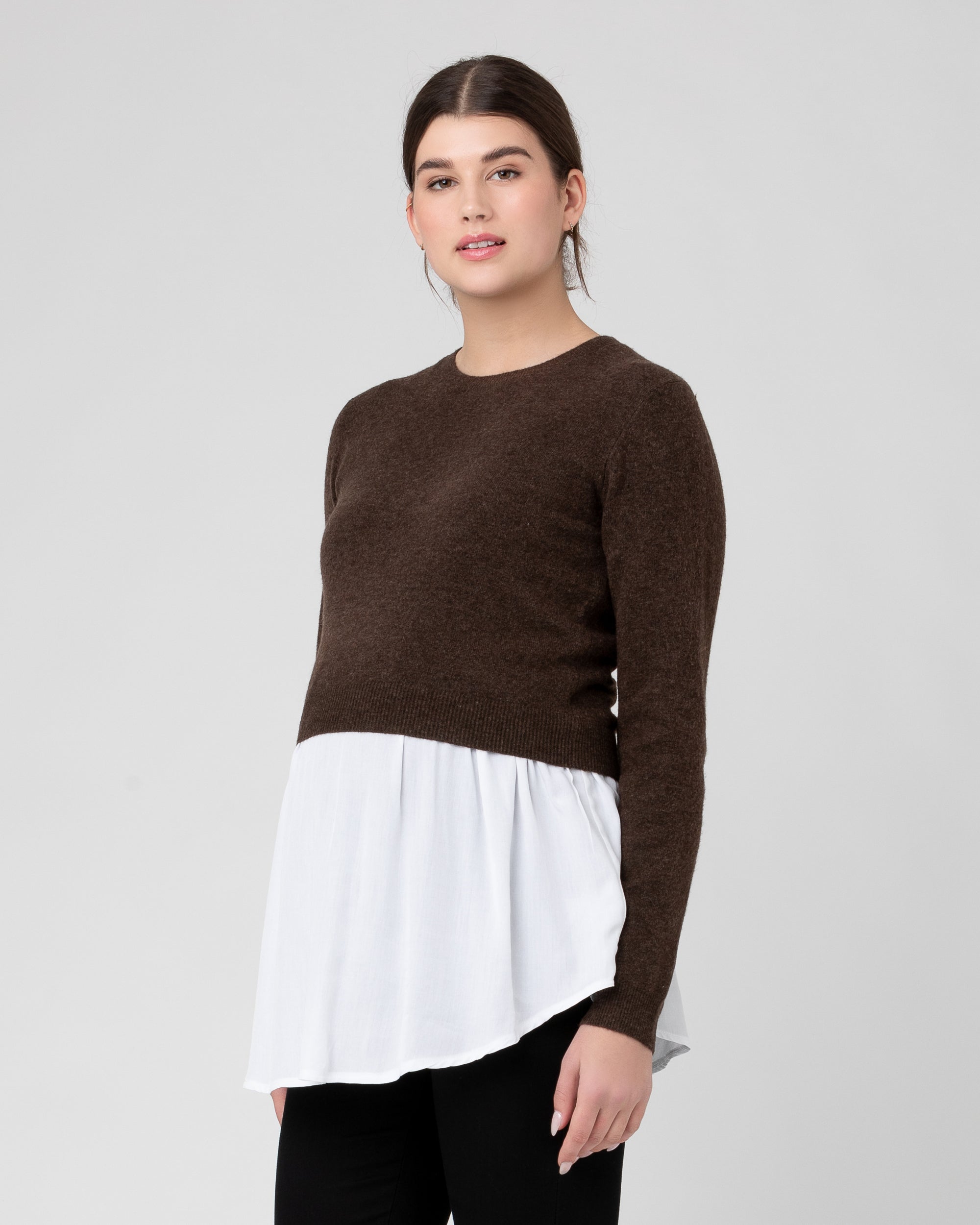 Sandy Detachable Nursing Knit Chocolate