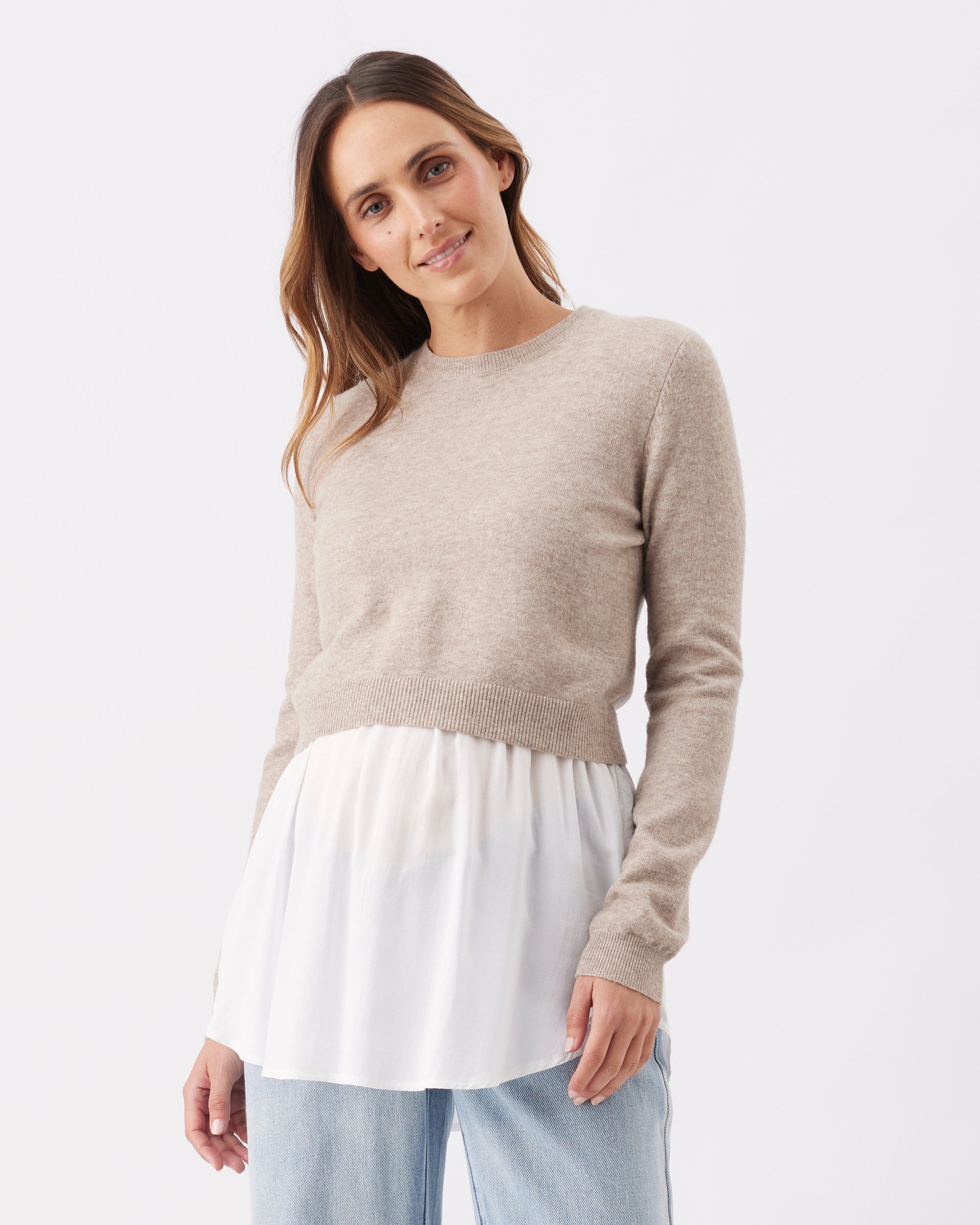 Sandy Detachable Nursing Knit Latte
