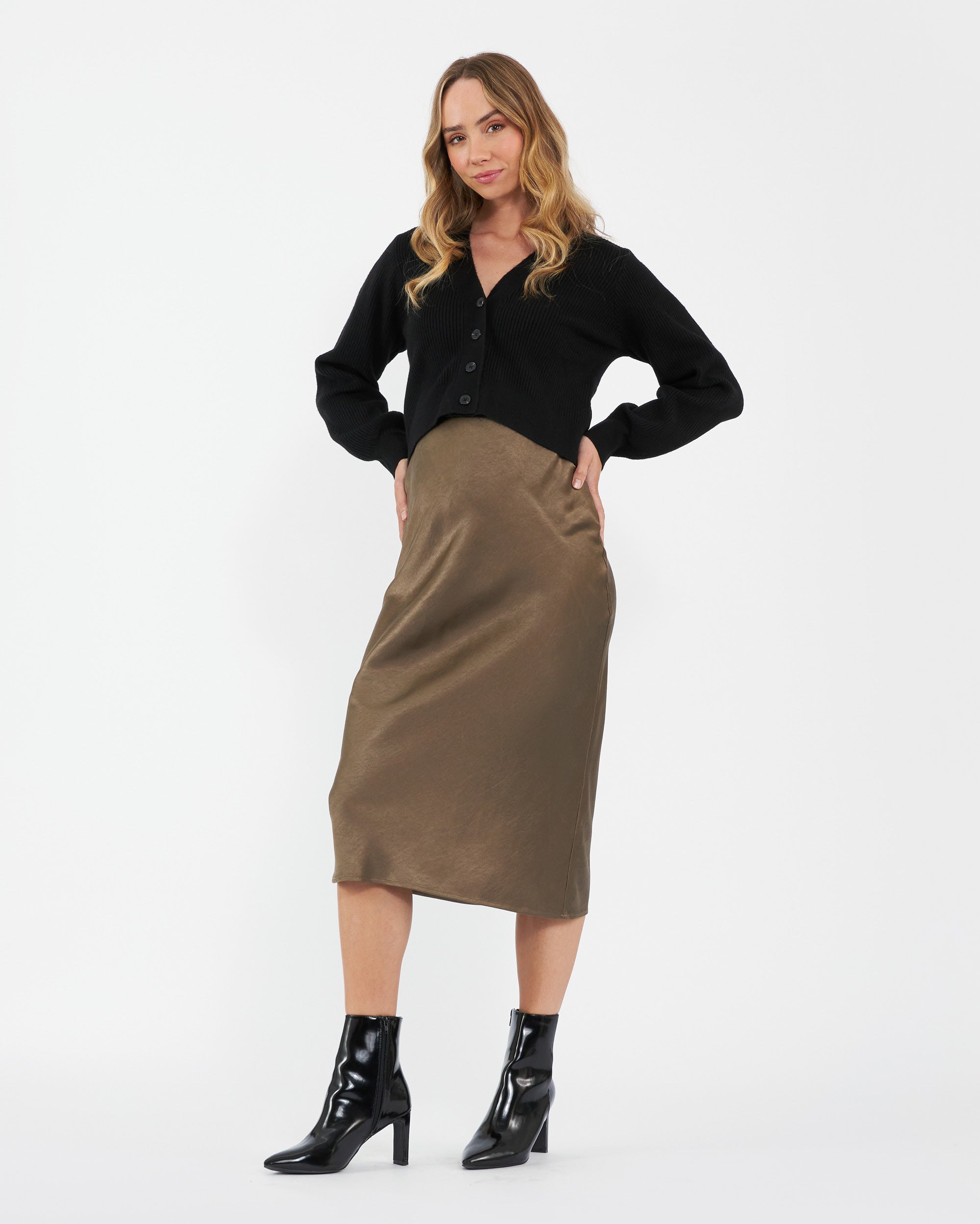 Tiffany Crop Knit Cardi  Black