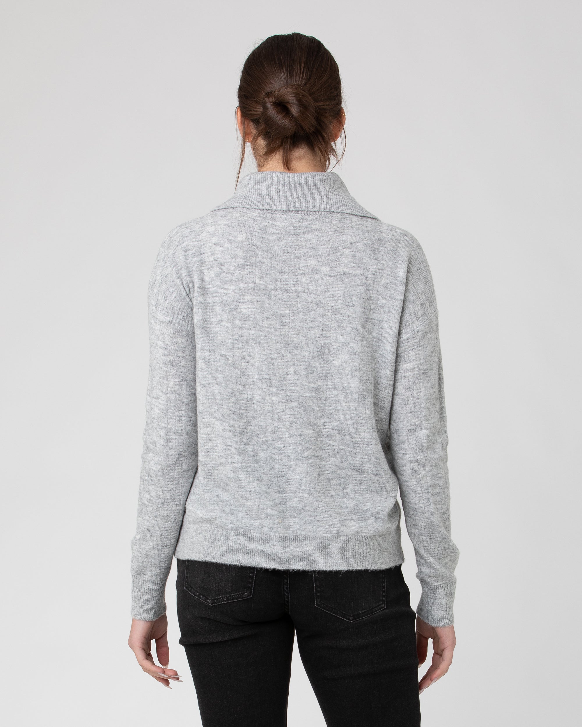 Riley Roll Neck Knit Silver Marle