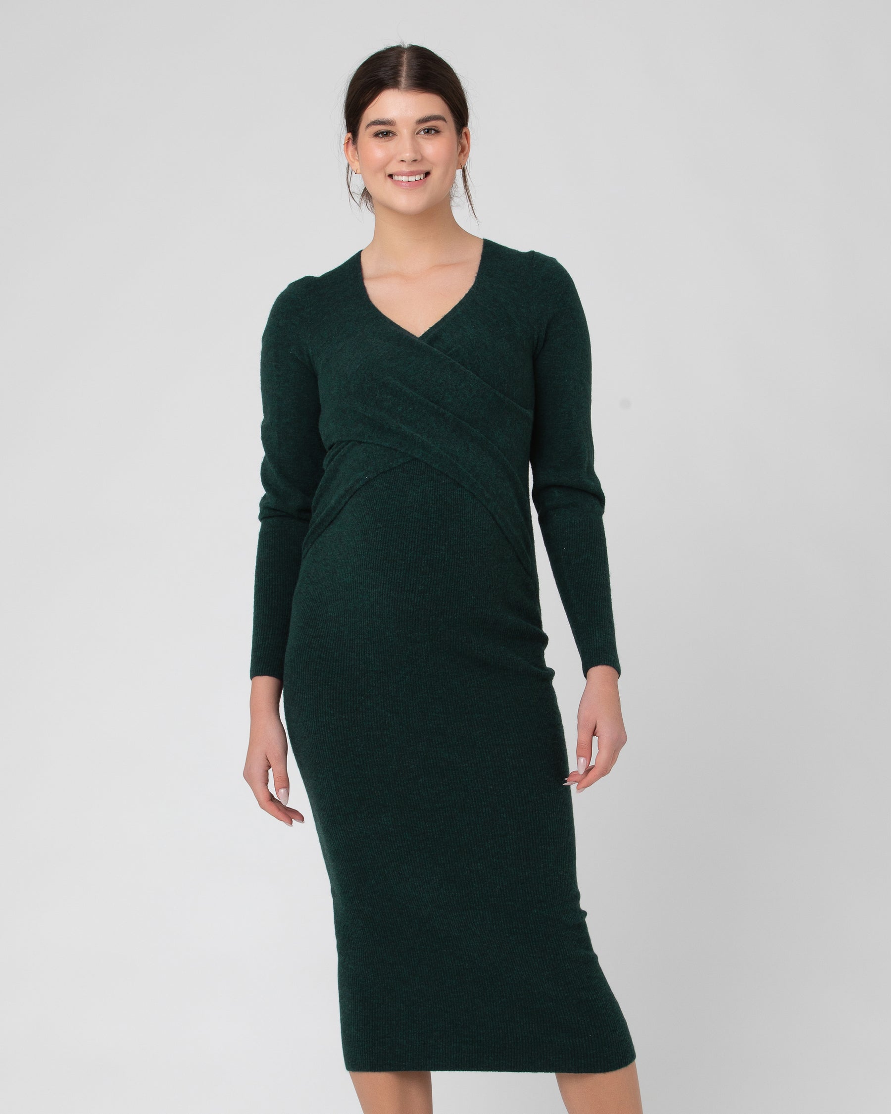 Heidi Nursing Knit Dress Forest